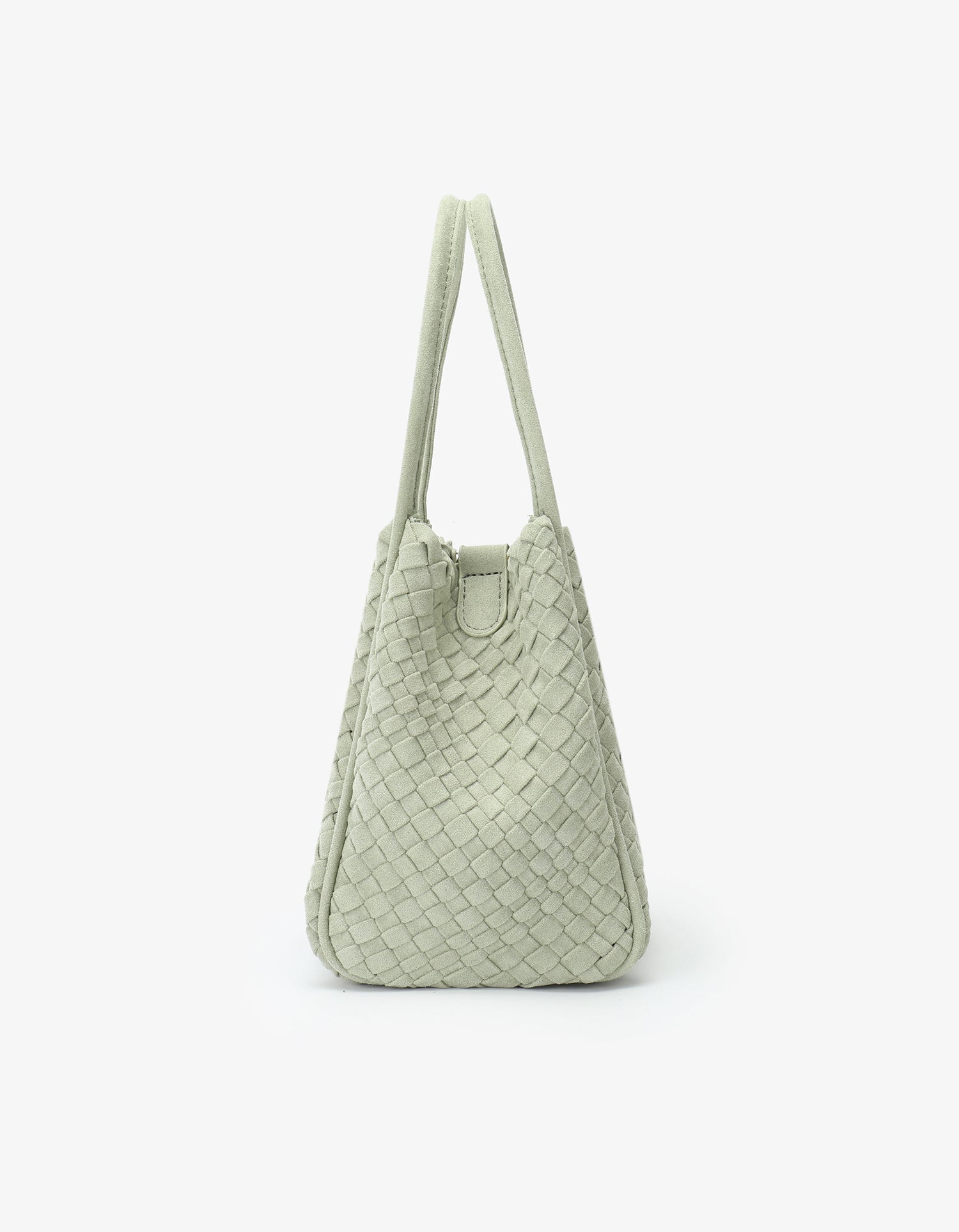 HOLLACE MINI TOTE WOVEN FAUX SUEDE CELADON - REMI/REID
