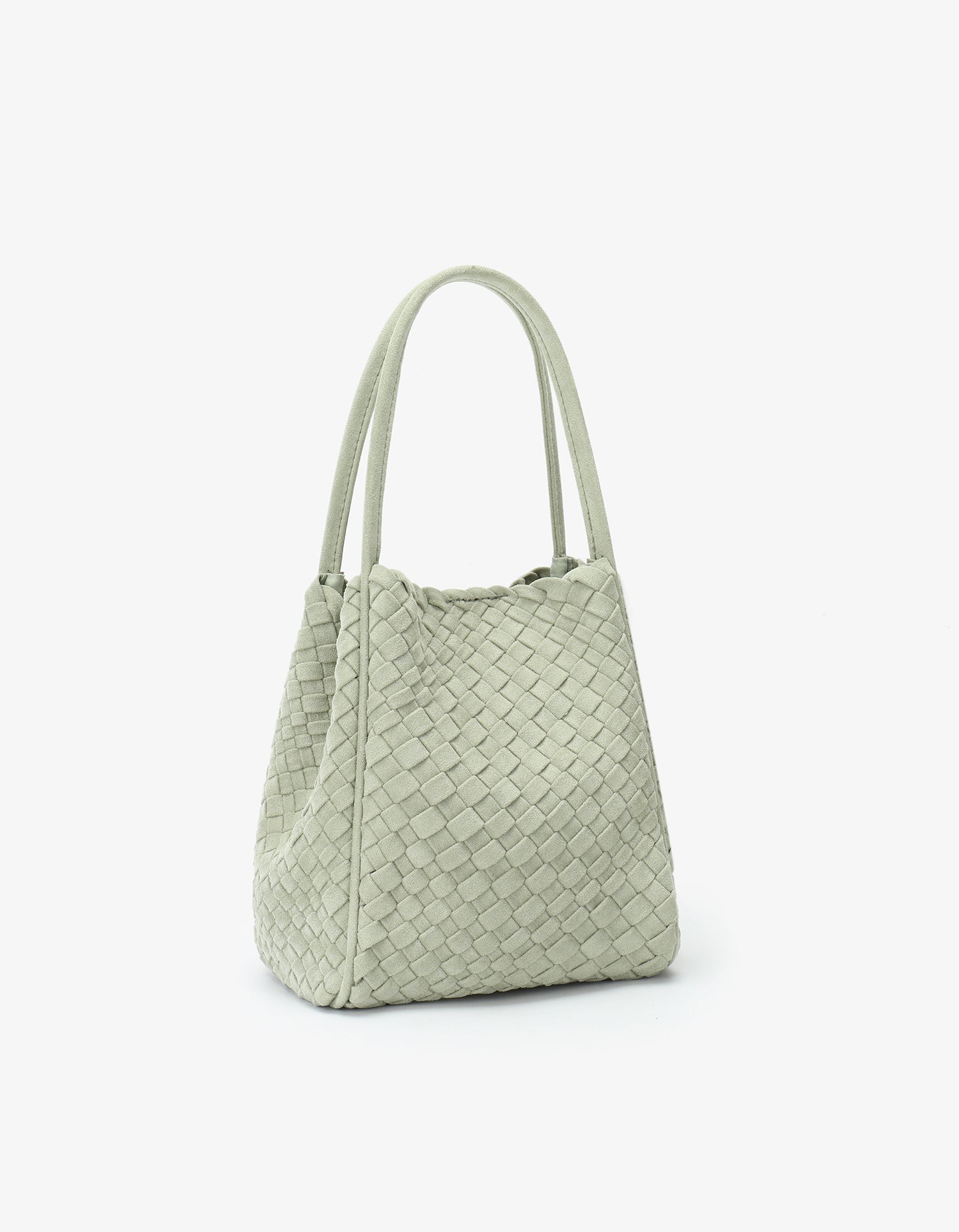 HOLLACE MINI TOTE WOVEN FAUX SUEDE CELADON - REMI/REID