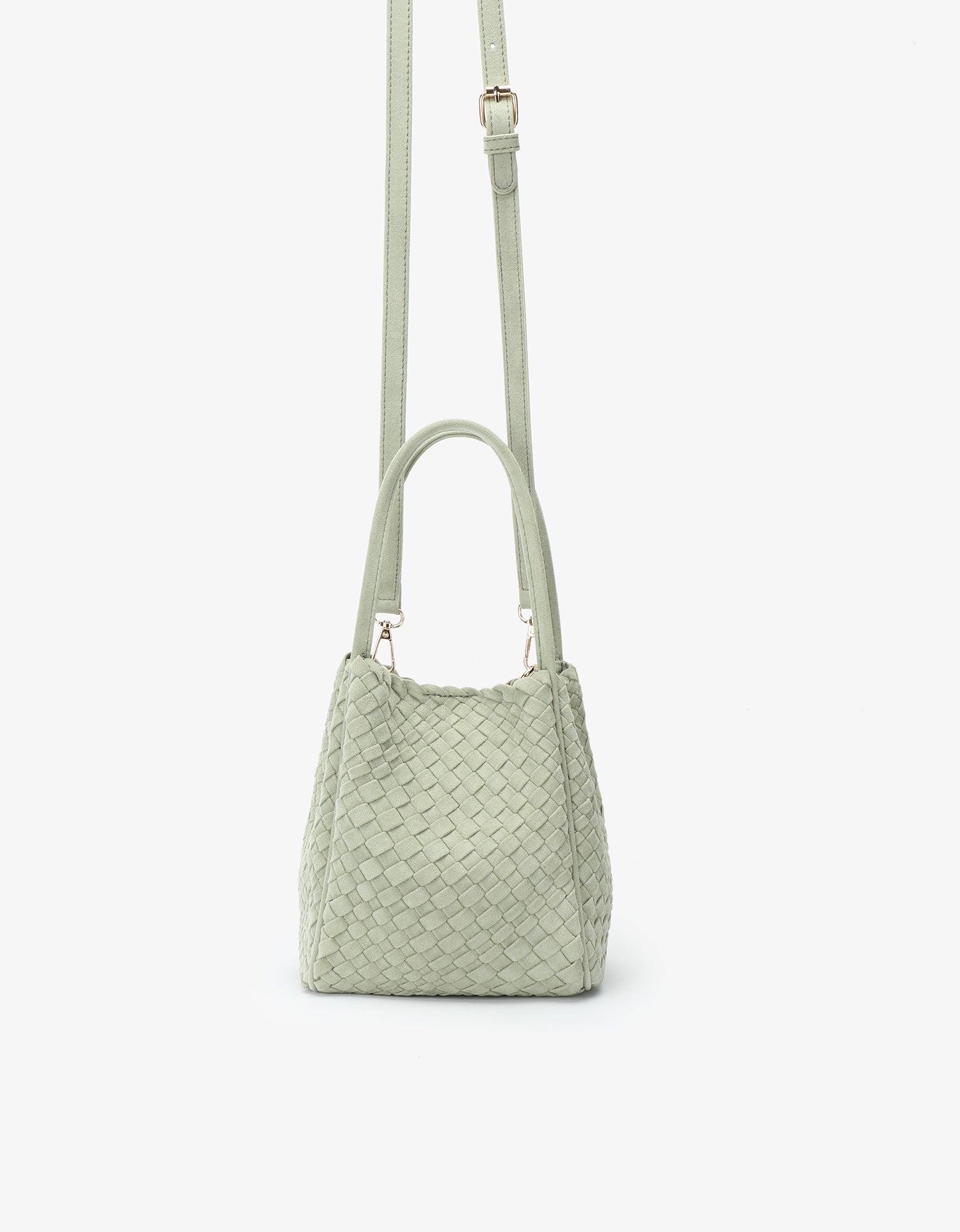 HOLLACE MINI TOTE WOVEN FAUX SUEDE CELADON - REMI/REID
