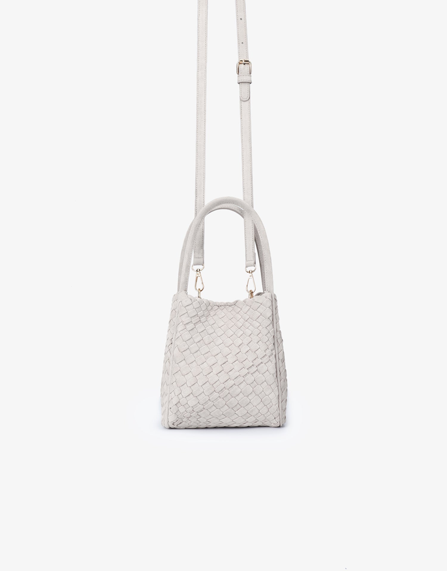 HOLLACE MINI TOTE WOVEN FAUX SUEDE CREAM - REMI/REID