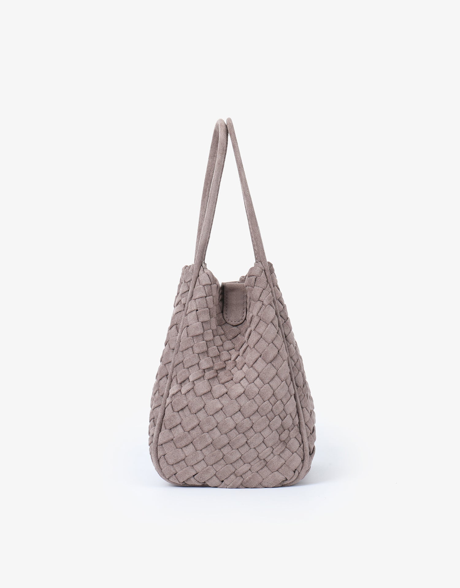 HOLLACE MINI TOTE WOVEN FAUX SUEDE DARK TAUPE - REMI/REID