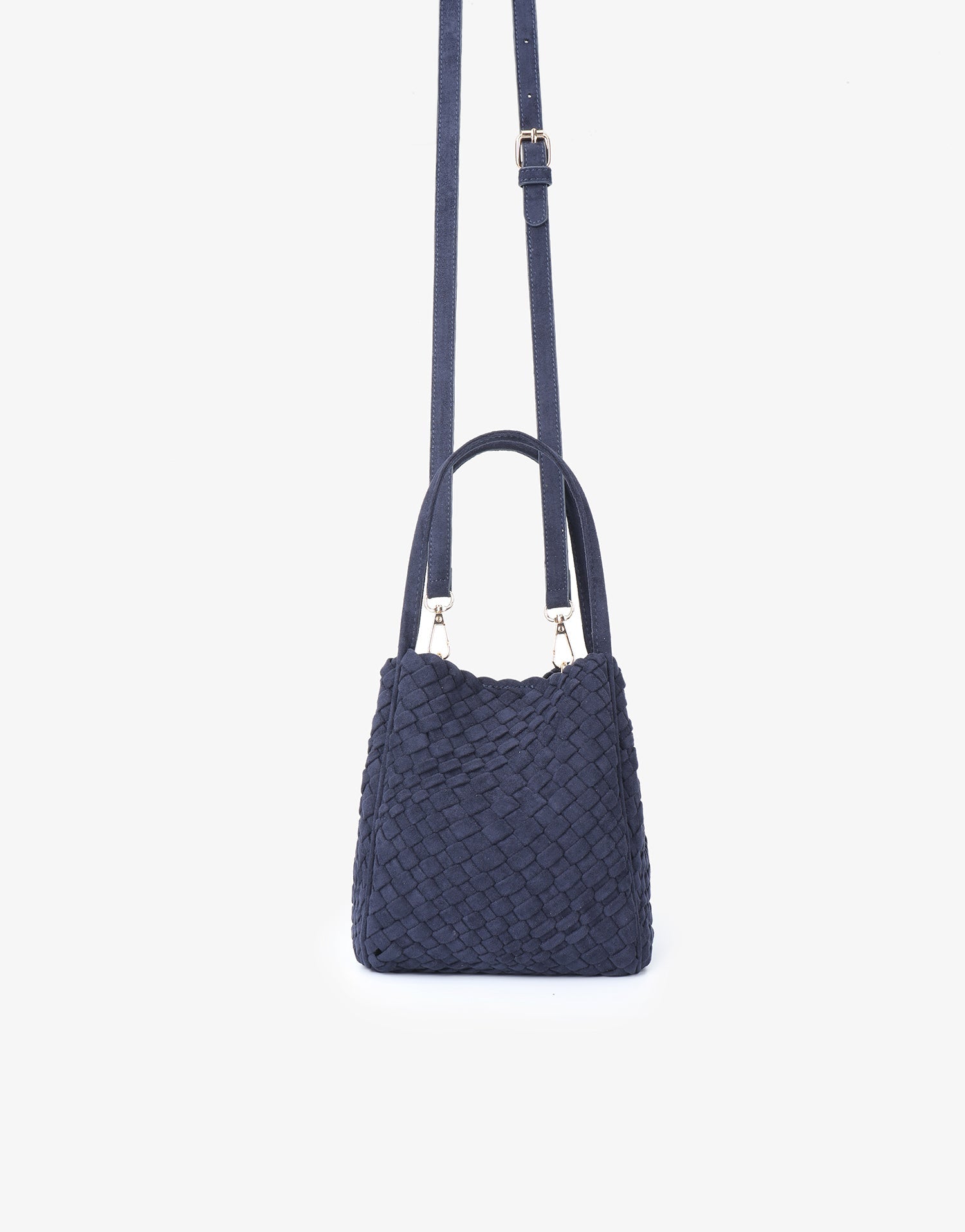 HOLLACE MINI TOTE WOVEN FAUX SUEDE NAVY - REMI/REID