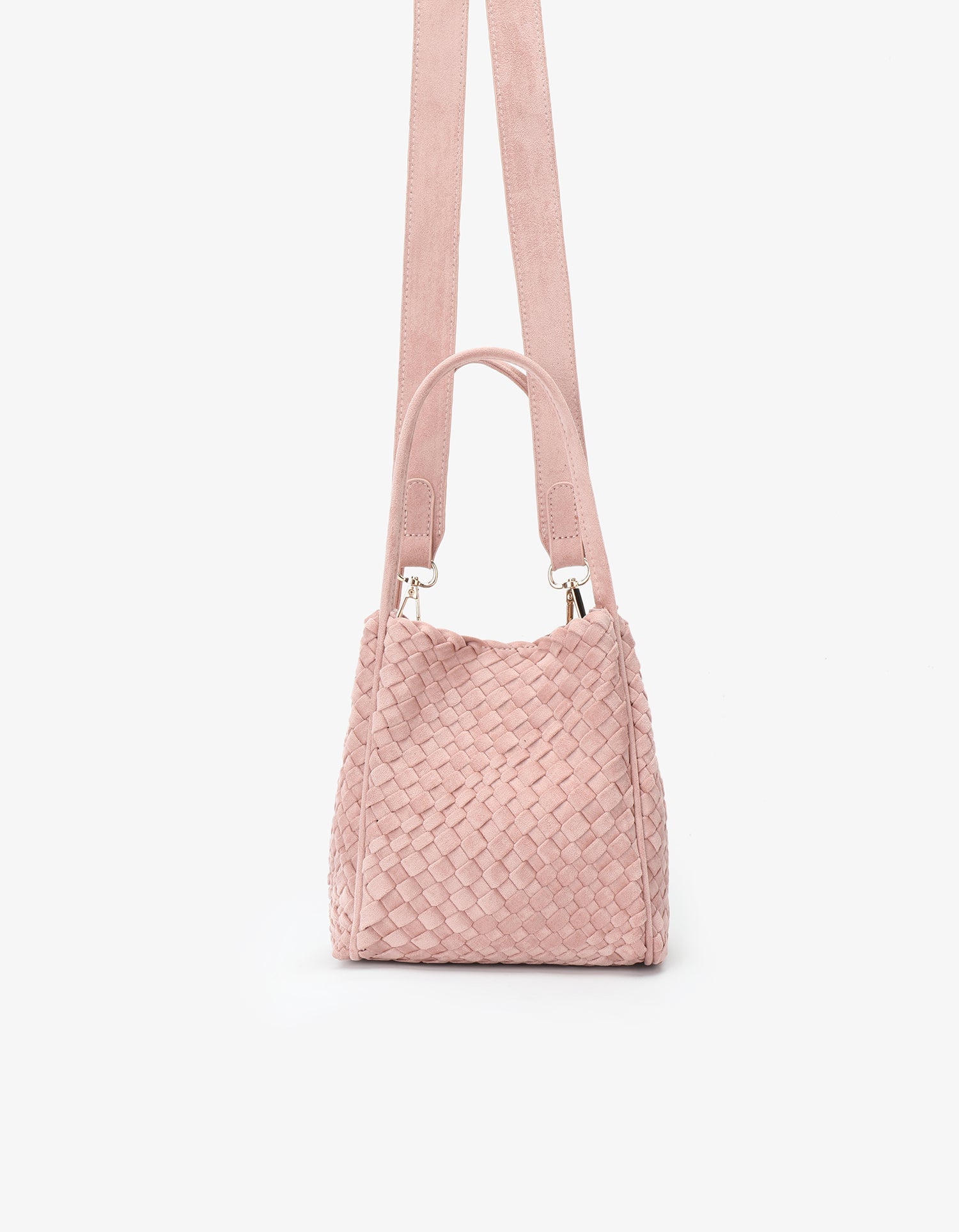 HOLLACE MINI TOTE WOVEN FAUX SUEDE ROSE - REMI/REID