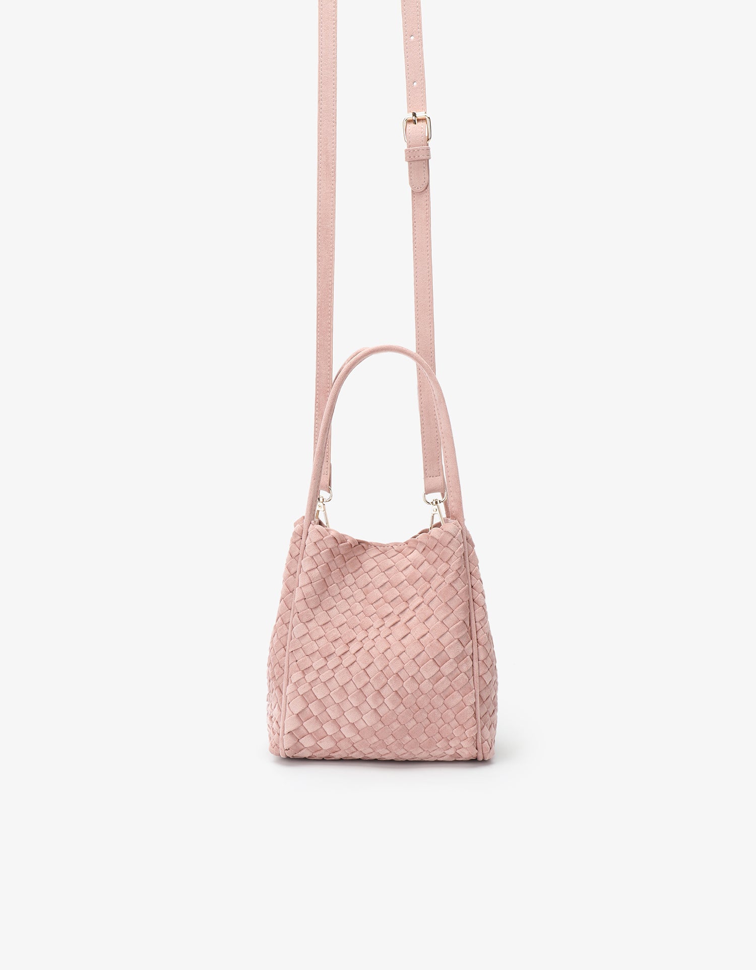 HOLLACE MINI TOTE WOVEN FAUX SUEDE ROSE - REMI/REID
