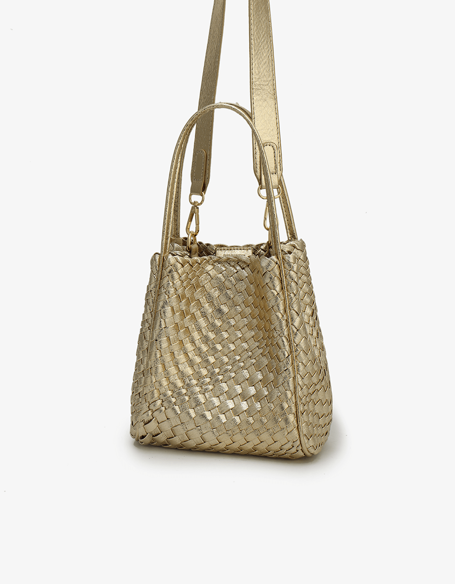 HOLLACE MINI TOTE WOVEN HI SHINE PLATINUM - REMI/REID