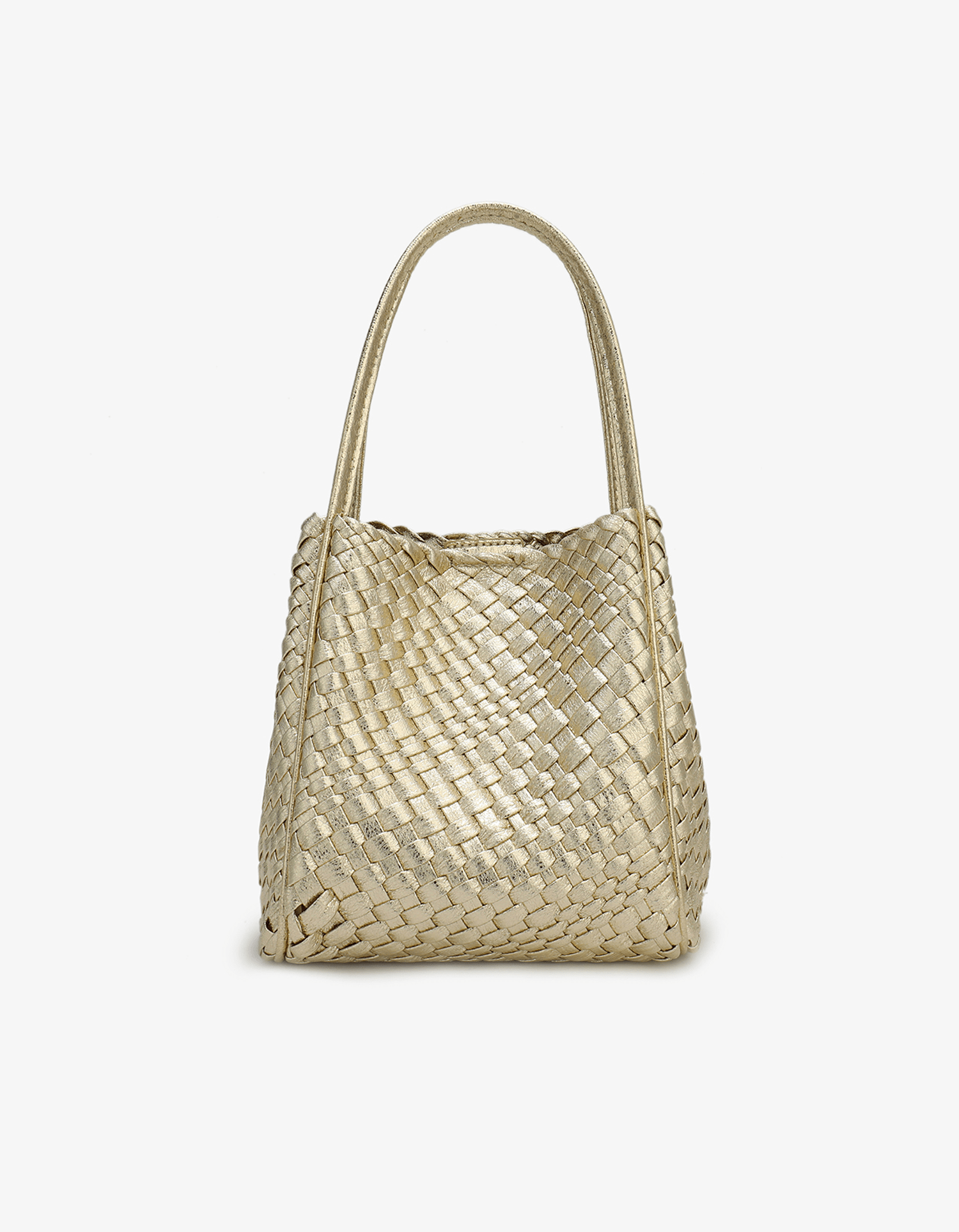 HOLLACE MINI TOTE WOVEN HI SHINE PLATINUM - REMI/REID
