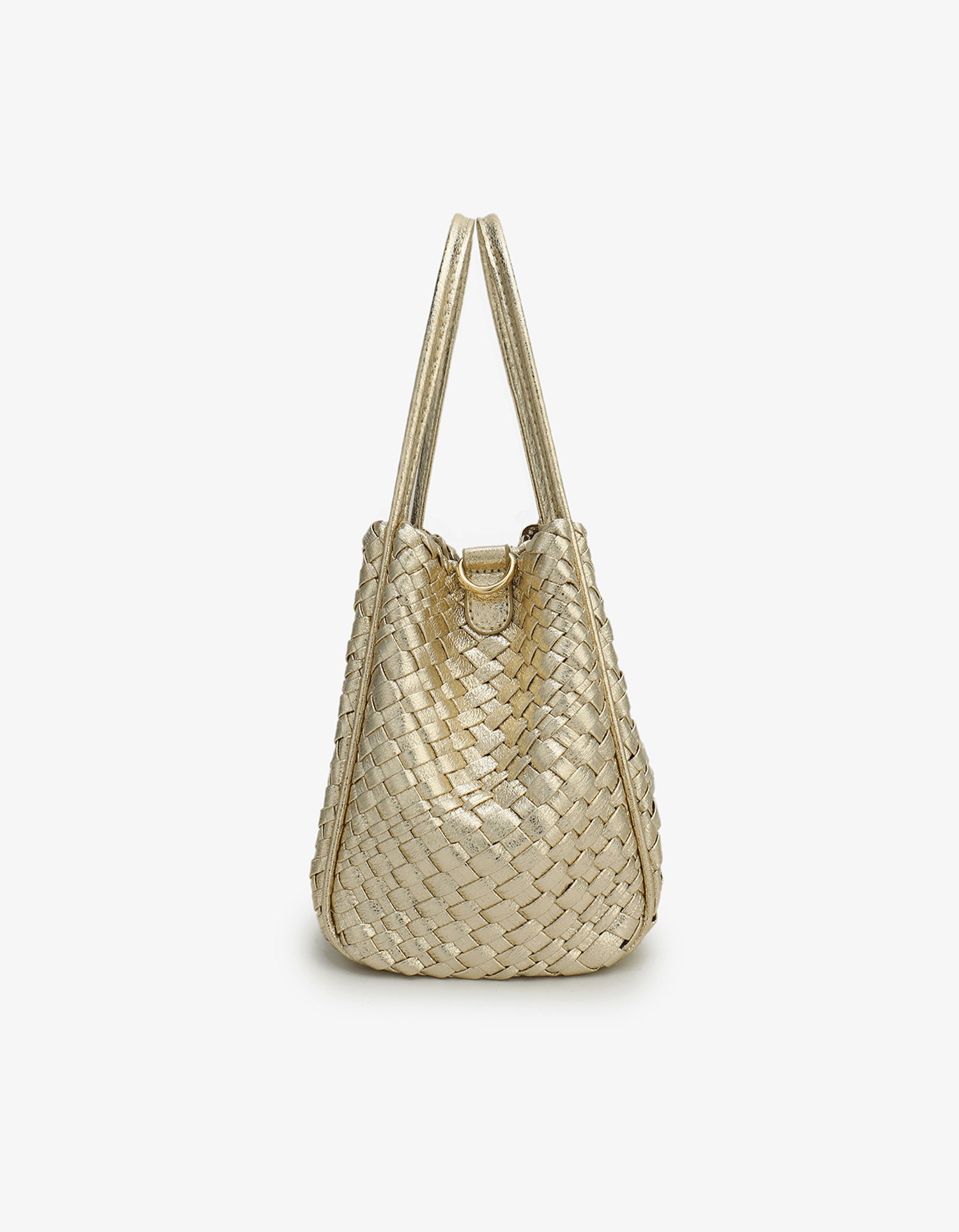 HOLLACE MINI TOTE WOVEN HI SHINE PLATINUM - REMI/REID