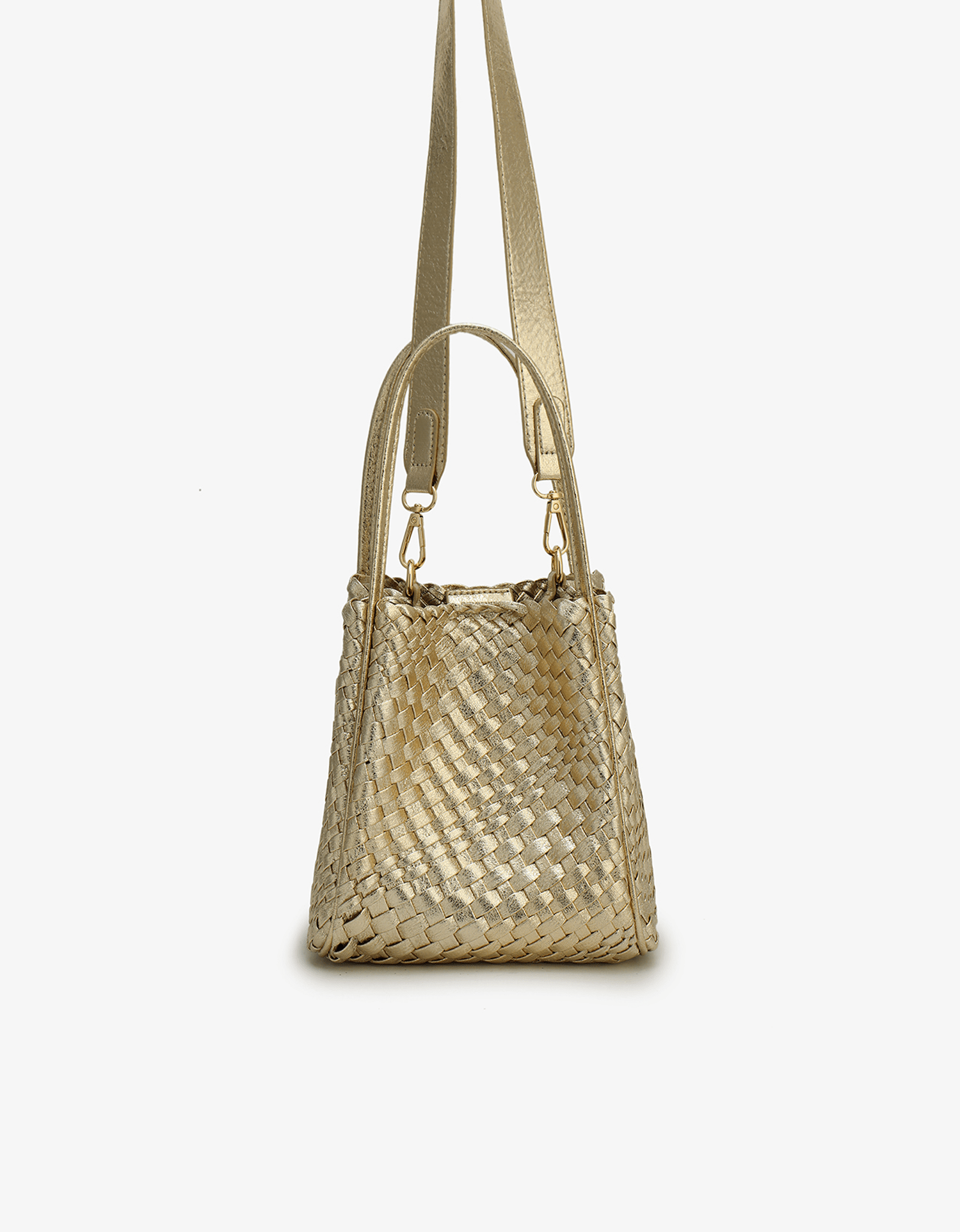 HOLLACE MINI TOTE WOVEN HI SHINE PLATINUM - REMI/REID
