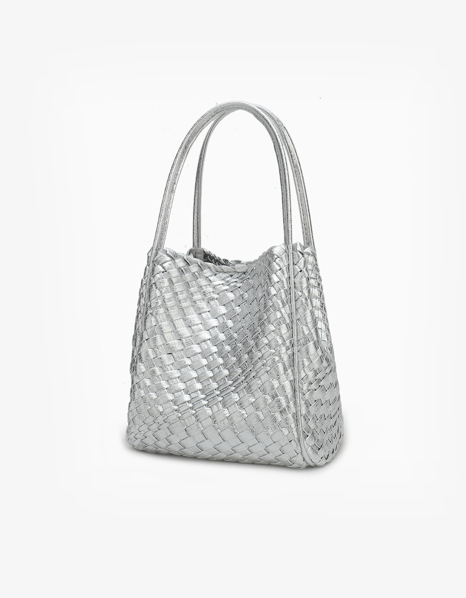 HOLLACE MINI TOTE WOVEN HI SHINE SILVER - REMI/REID