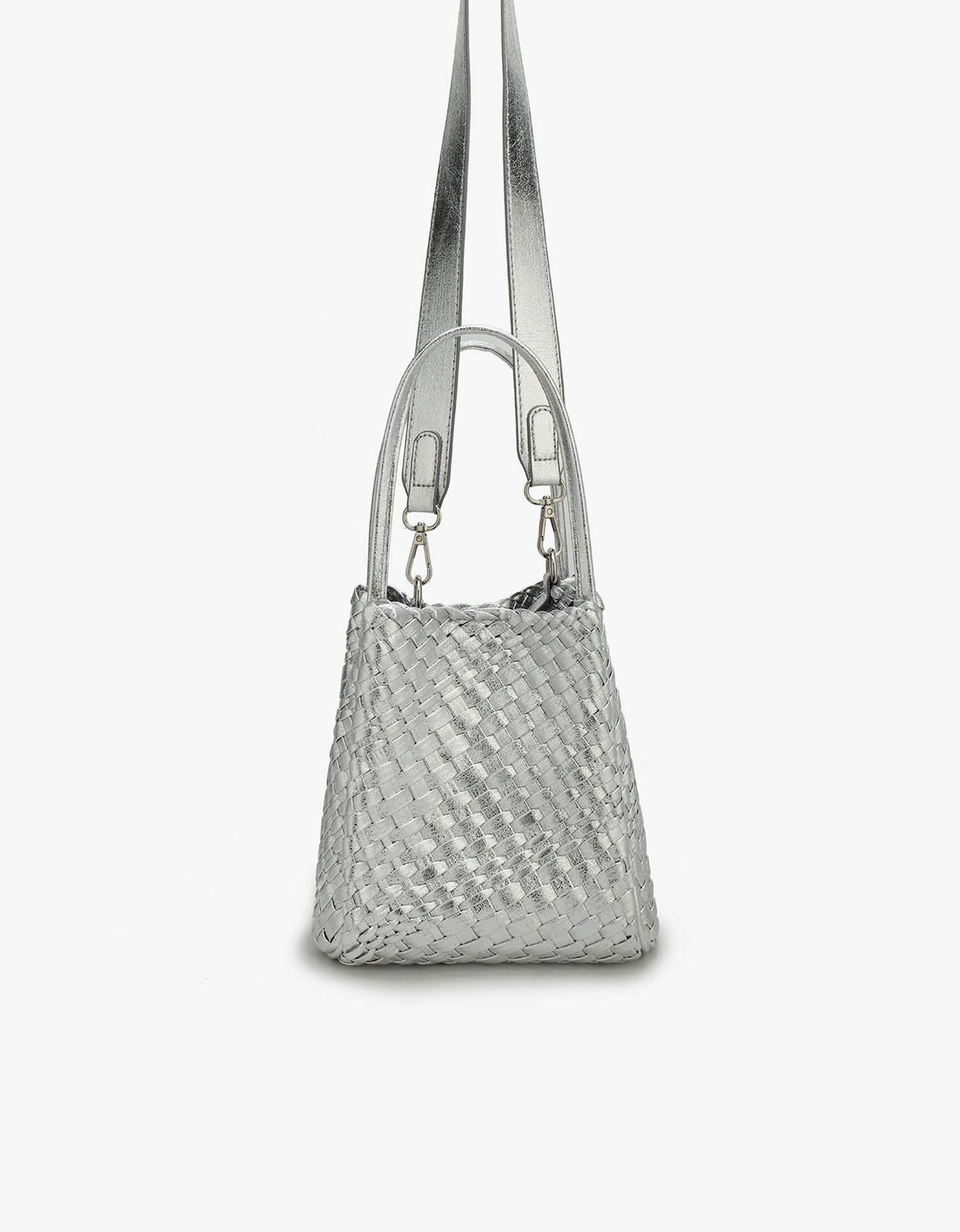 HOLLACE MINI TOTE WOVEN HI SHINE SILVER - REMI/REID