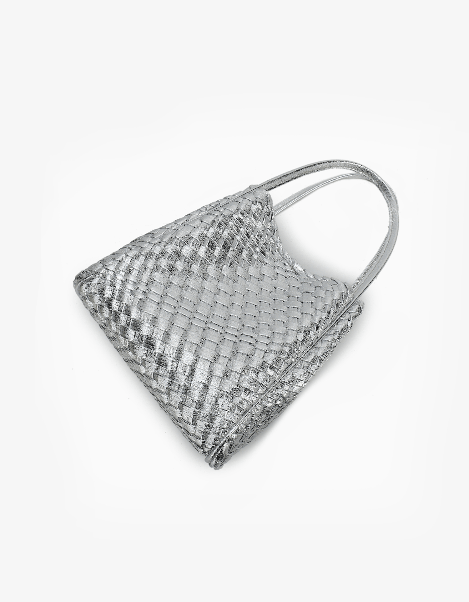HOLLACE MINI TOTE WOVEN HI SHINE SILVER - REMI/REID