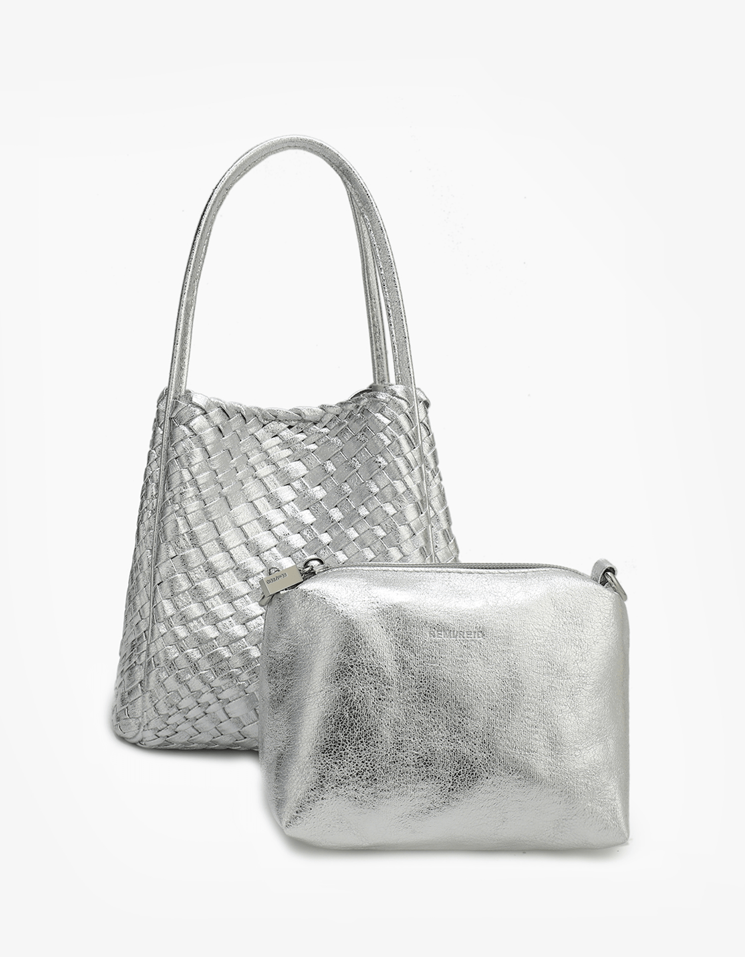 HOLLACE MINI TOTE WOVEN HI SHINE SILVER - REMI/REID