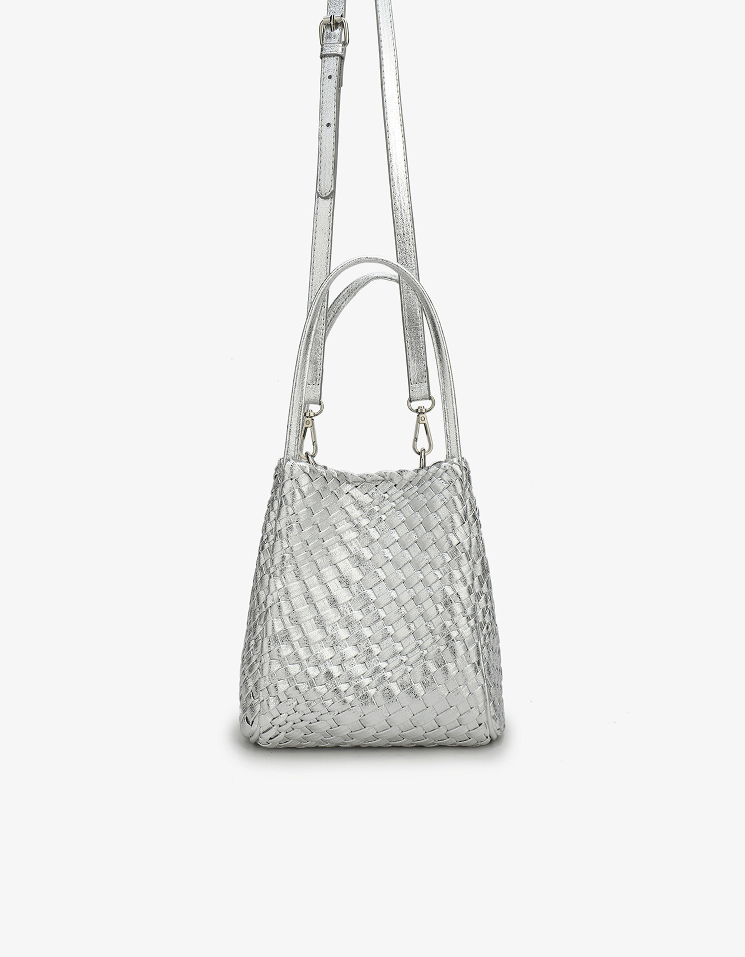 HOLLACE MINI TOTE WOVEN HI SHINE SILVER - REMI/REID