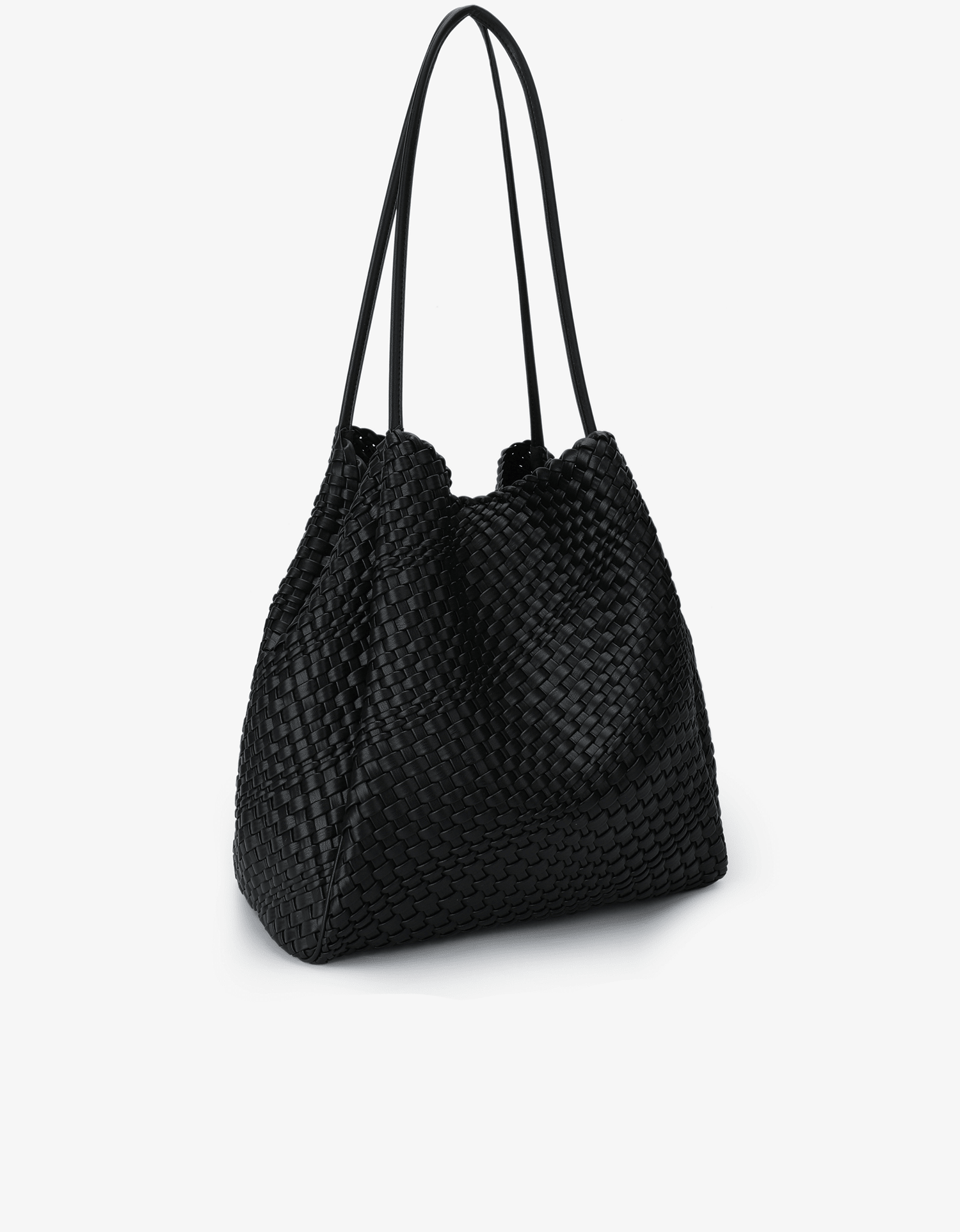 HOLLACE NORTH SOUTH TOTE WOVEN BLACK - REMI/REID