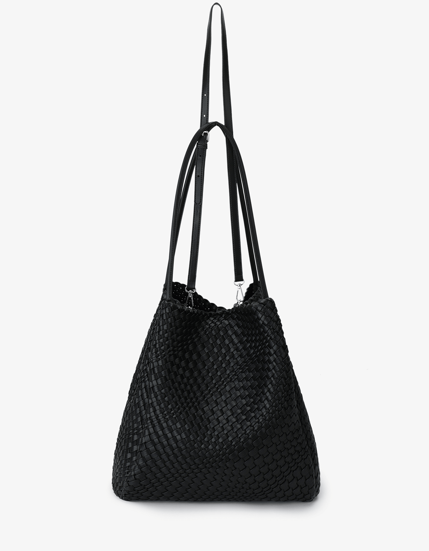 HOLLACE NORTH SOUTH TOTE WOVEN BLACK - REMI/REID
