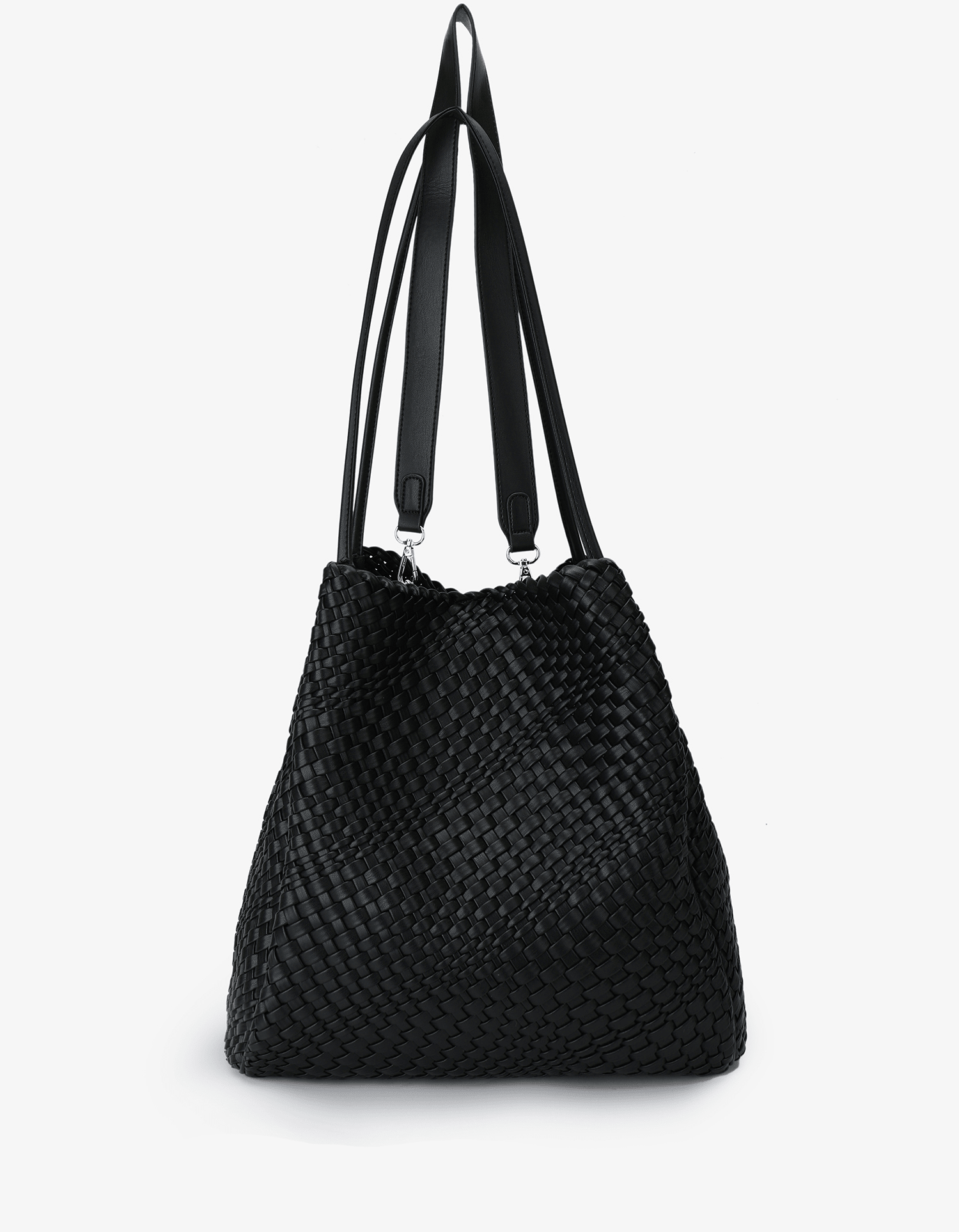 HOLLACE NORTH SOUTH TOTE WOVEN BLACK - REMI/REID