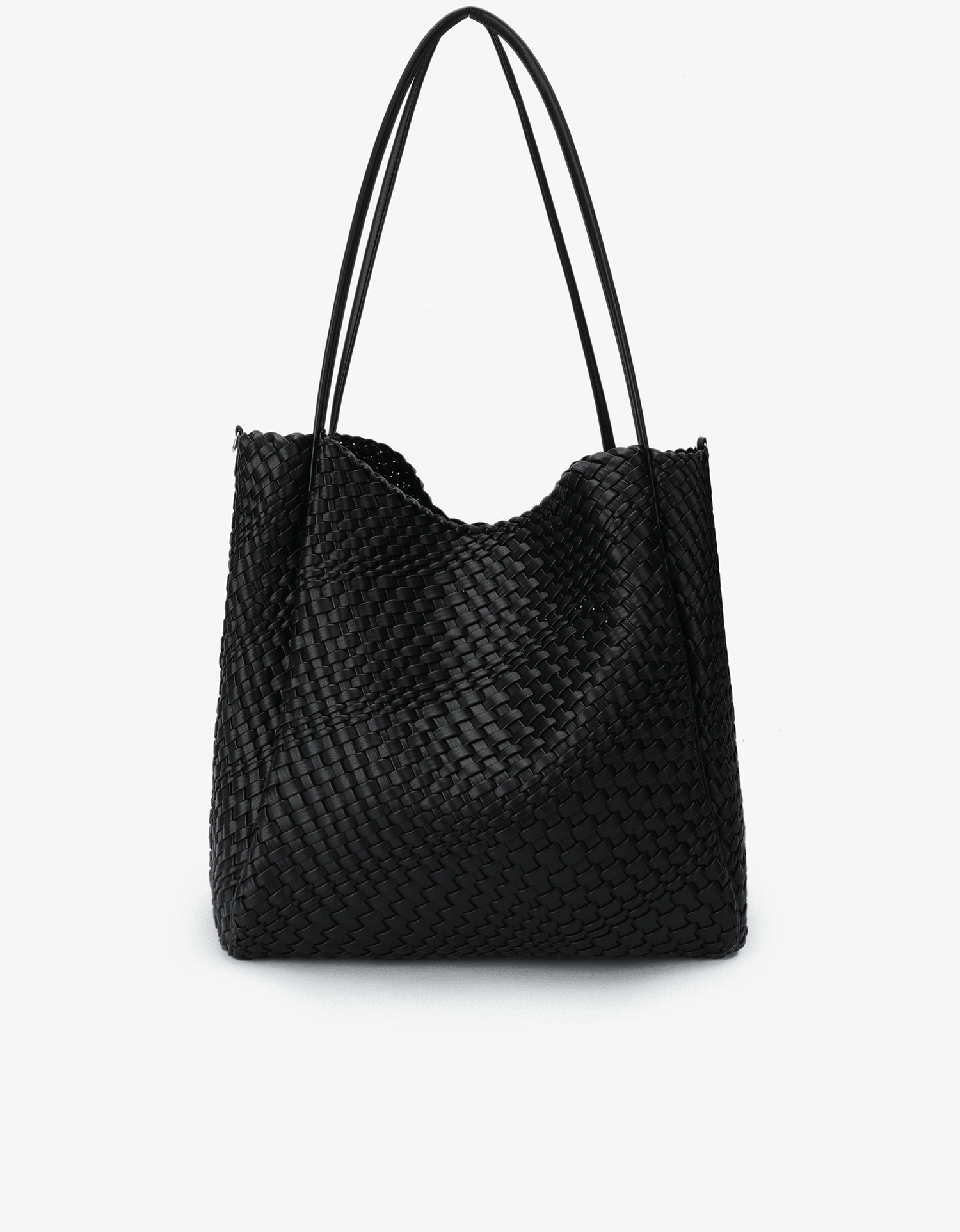 HOLLACE NORTH SOUTH TOTE WOVEN BLACK - REMI/REID