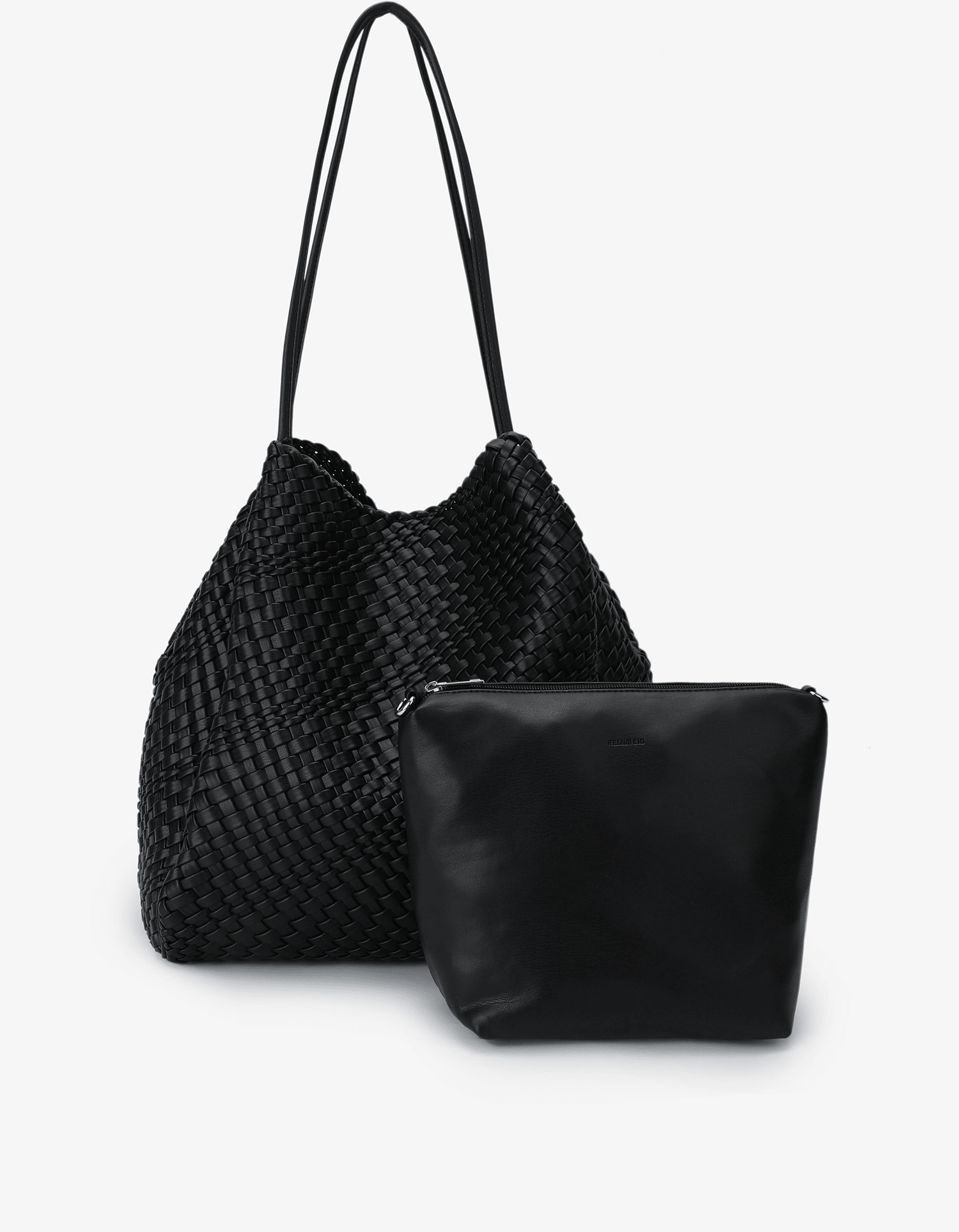 HOLLACE NORTH SOUTH TOTE WOVEN BLACK - REMI/REID
