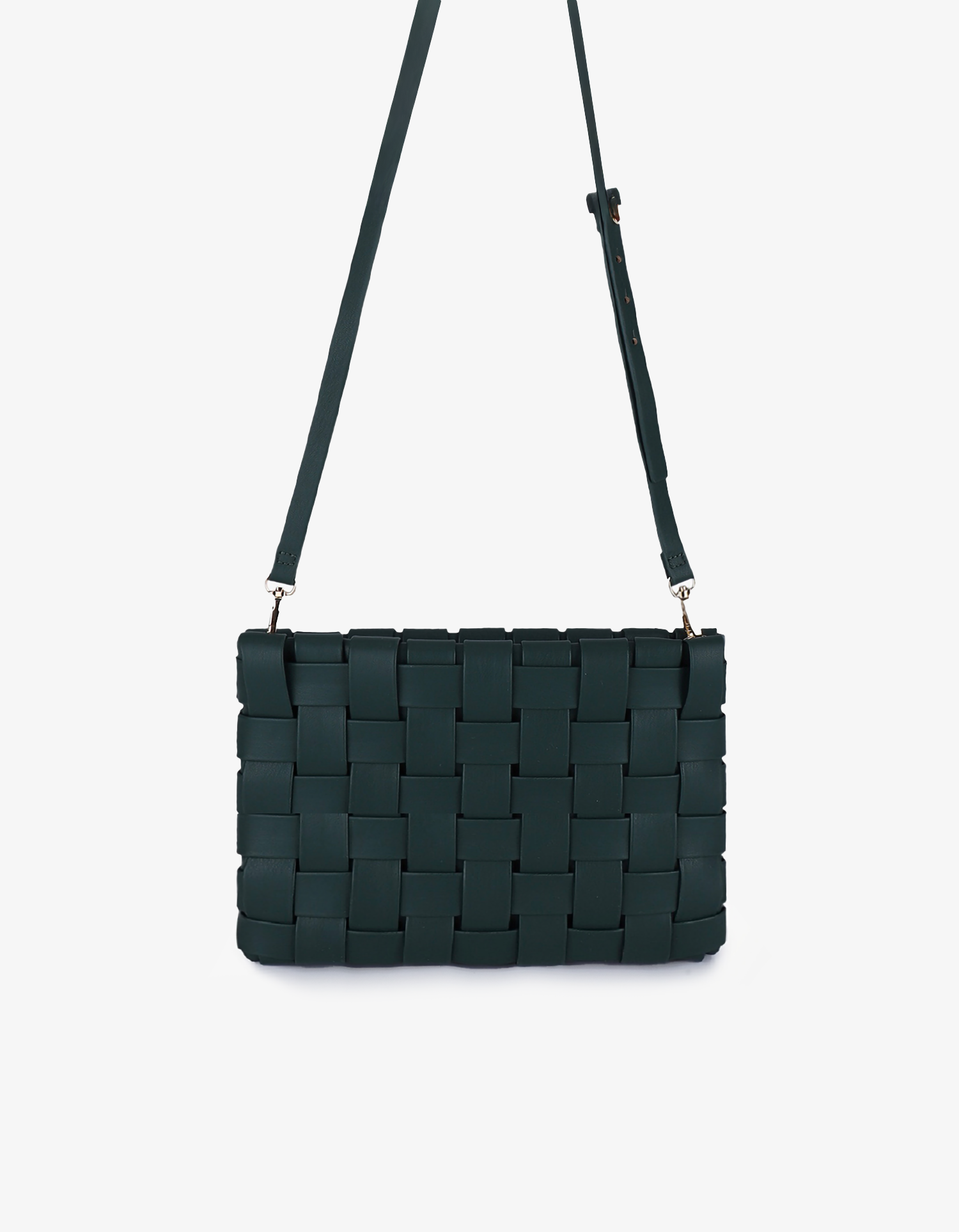 LINDY CLUTCH WOVEN LARGE EMERALD