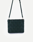 LINDY CLUTCH WOVEN LARGE EMERALD