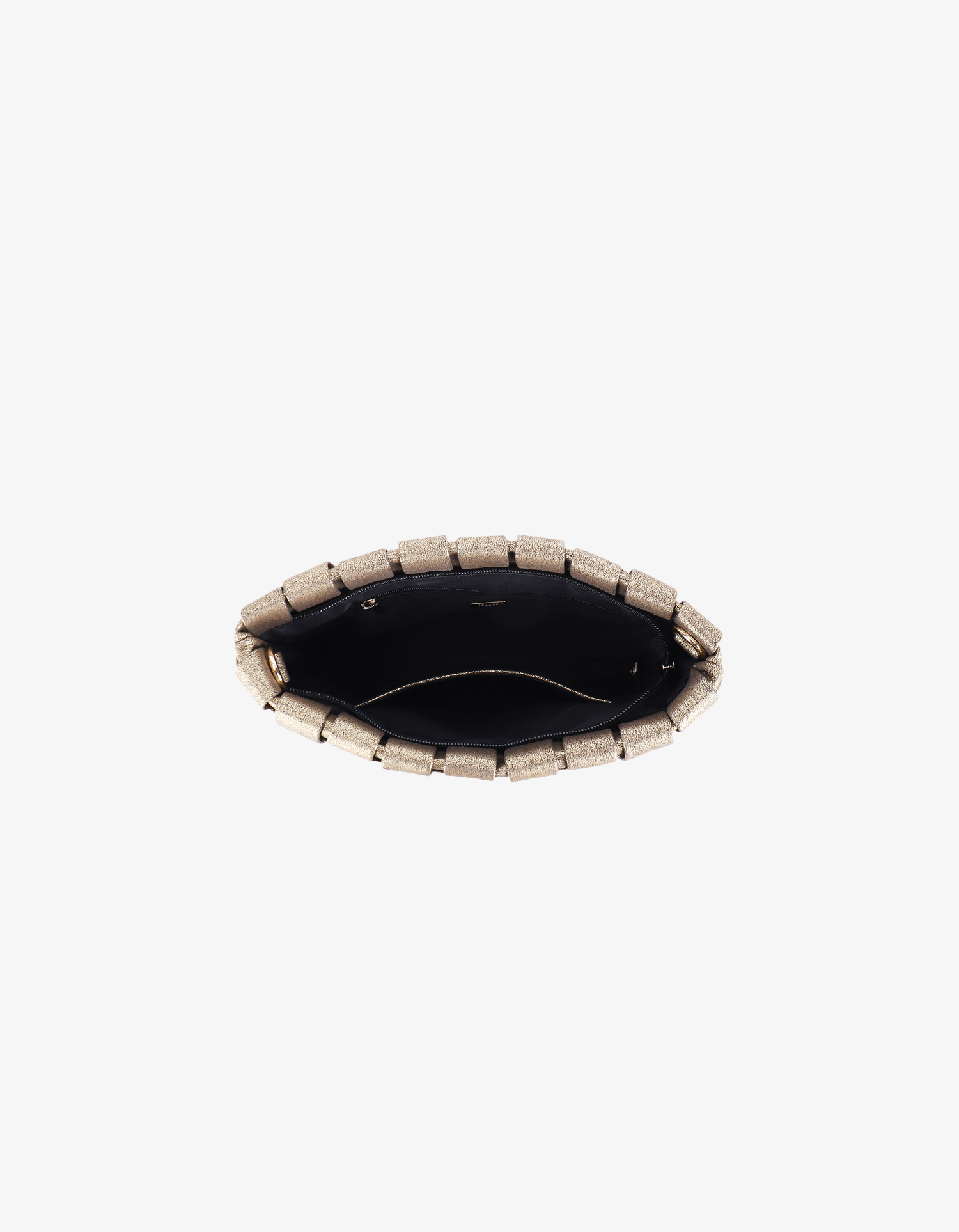LINDY CLUTCH WOVEN LARGE GOLD
