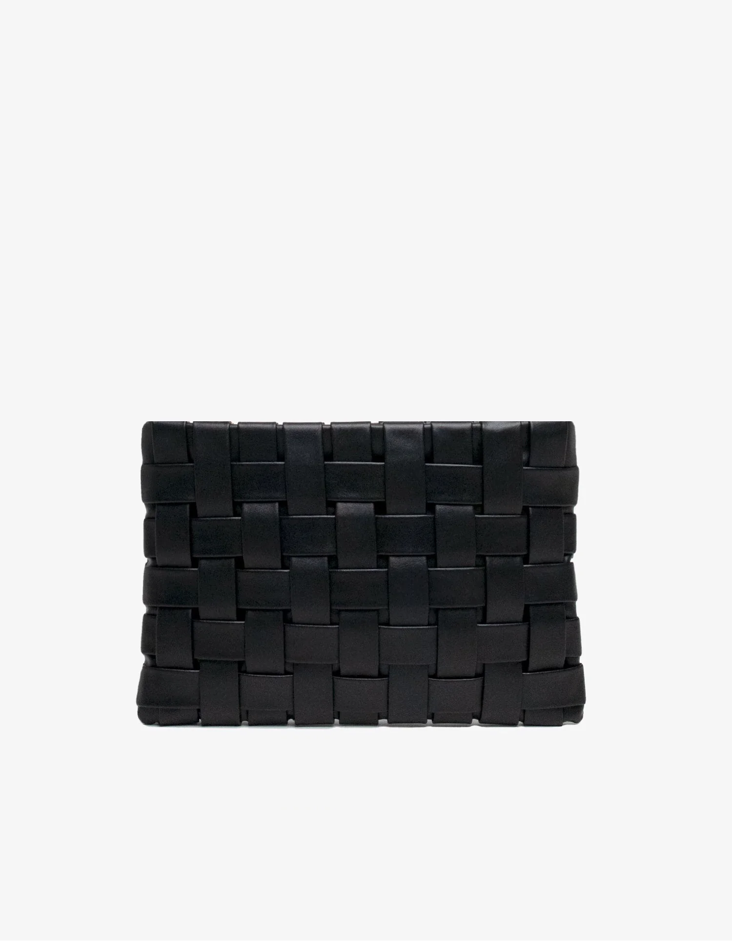 LINDY CLUTCH WOVEN LARGE BLACK