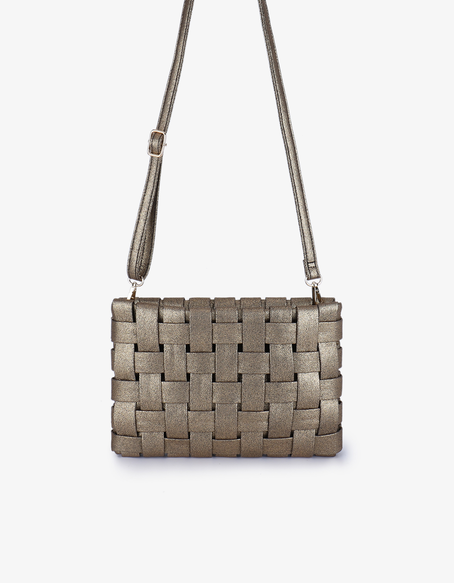 LINDY CLUTCH WOVEN LARGE GOLD