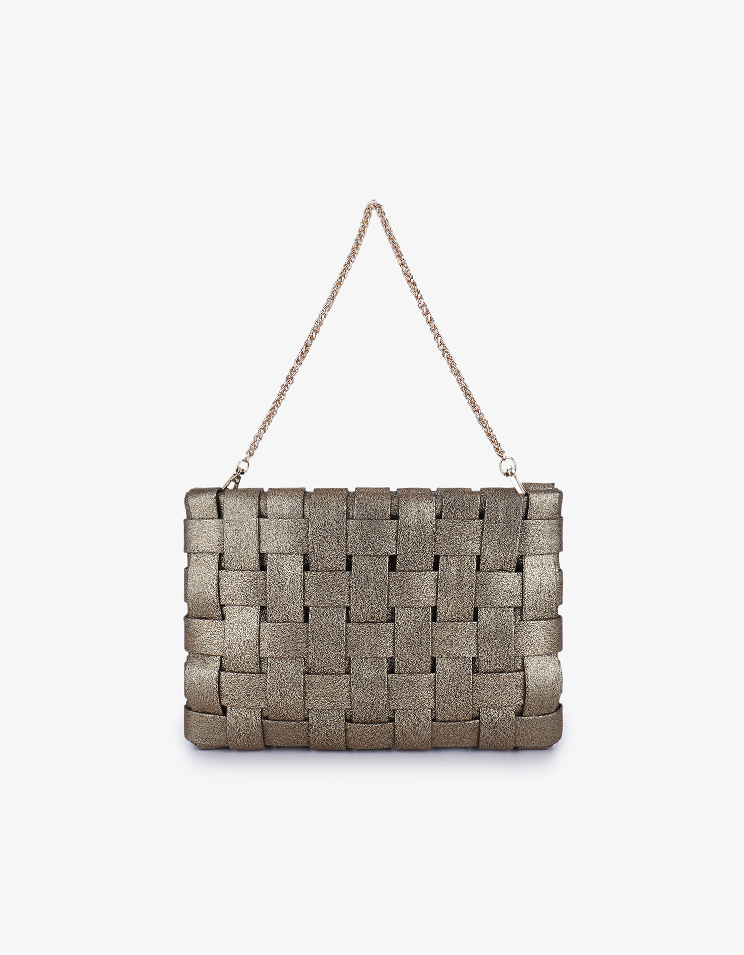 LINDY CLUTCH WOVEN LARGE GOLD