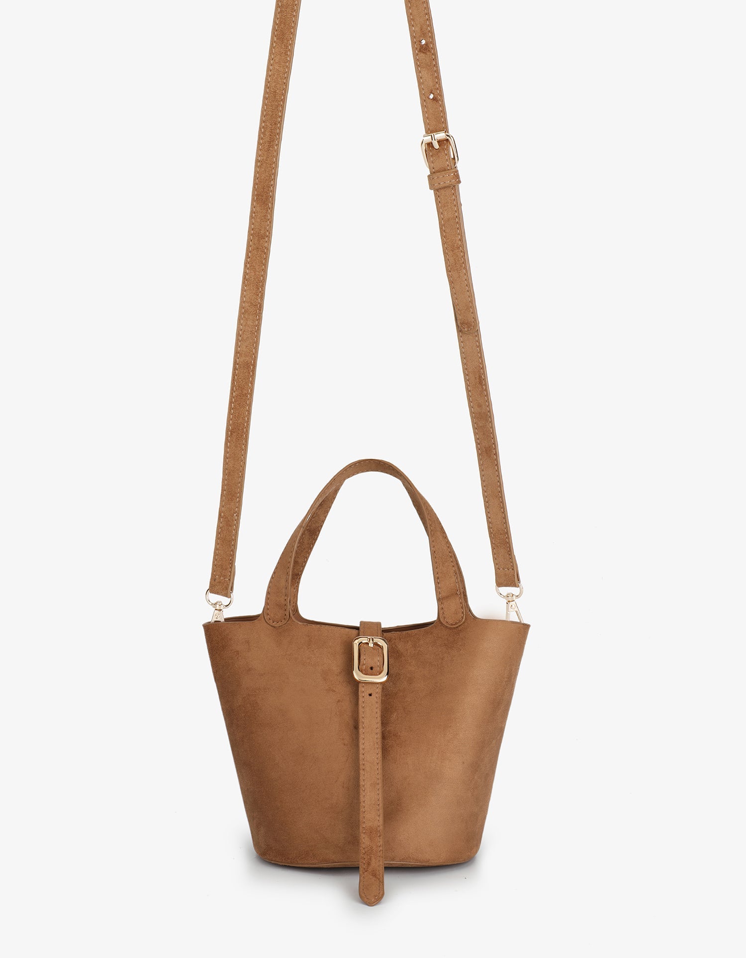 JOYA BUCKET MINI FAUX SUEDE CAMEL - REMI/REID