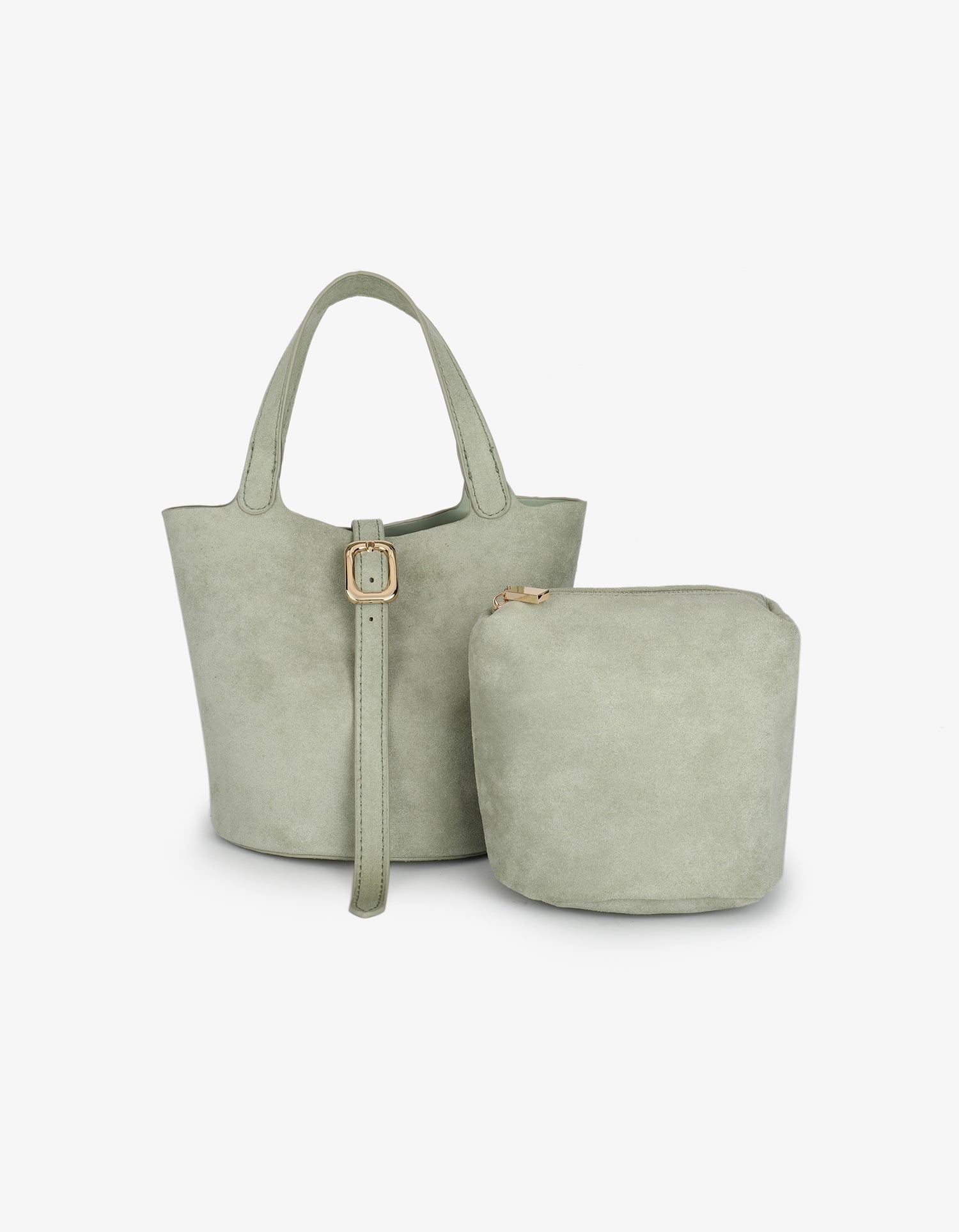 JOYA BUCKET MINI FAUX SUEDE CELADON - REMI/REID
