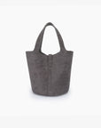 JOYA BUCKET MINI FAUX SUEDE GREY - REMI/REID