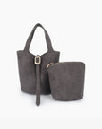 JOYA BUCKET MINI FAUX SUEDE GREY - REMI/REID