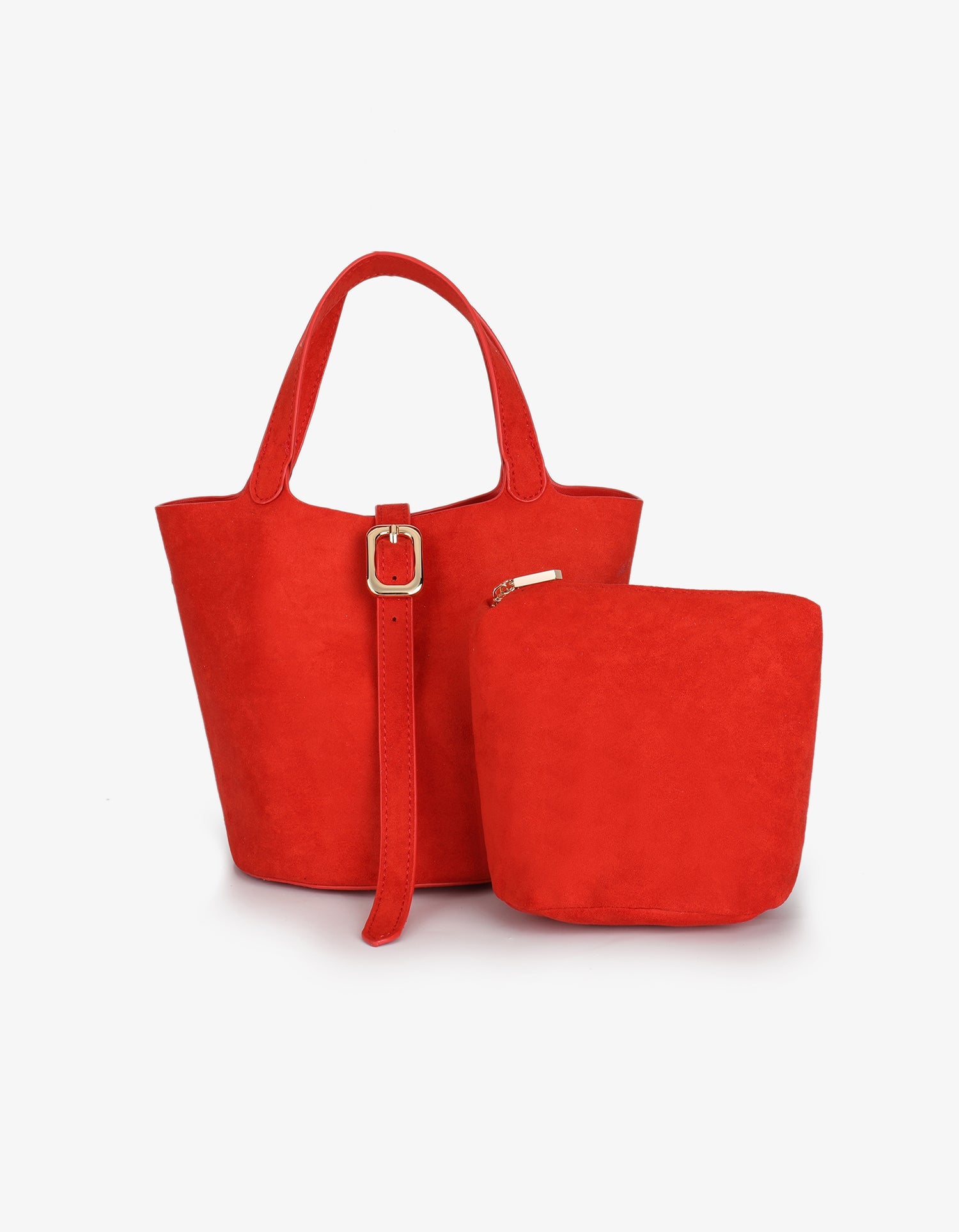 JOYA BUCKET MINI FAUX SUEDE RED - REMI/REID