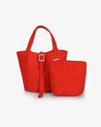 JOYA BUCKET MINI FAUX SUEDE RED - REMI/REID