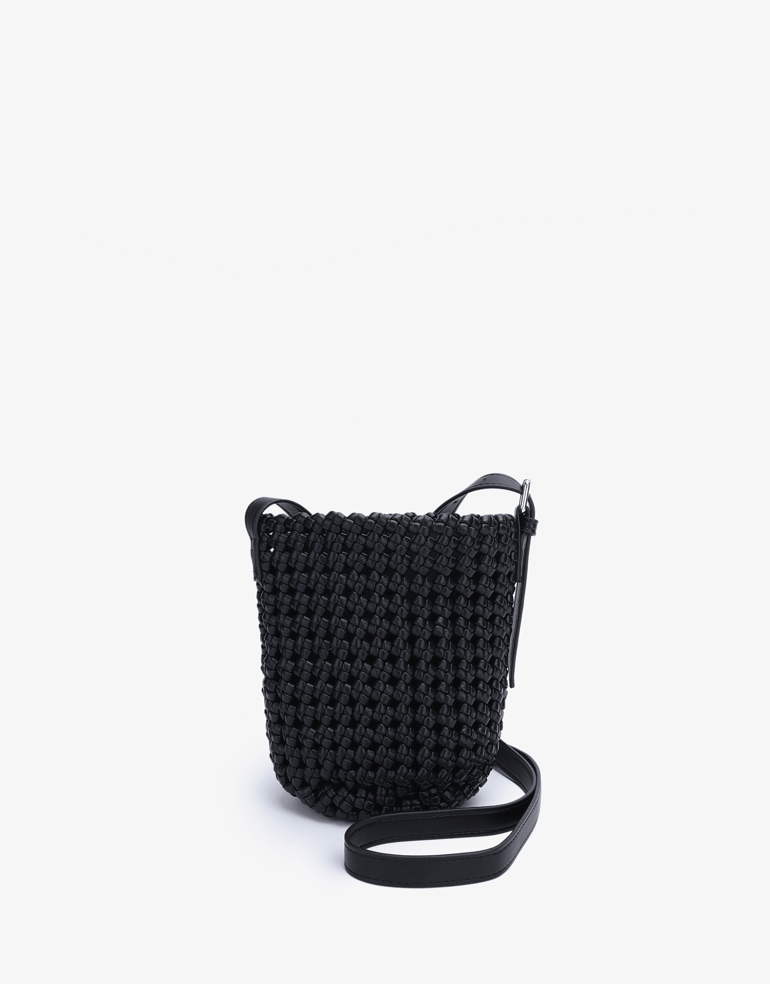 KALANI WOVEN BUCKET BAG MINI BLACK - REMI/REID