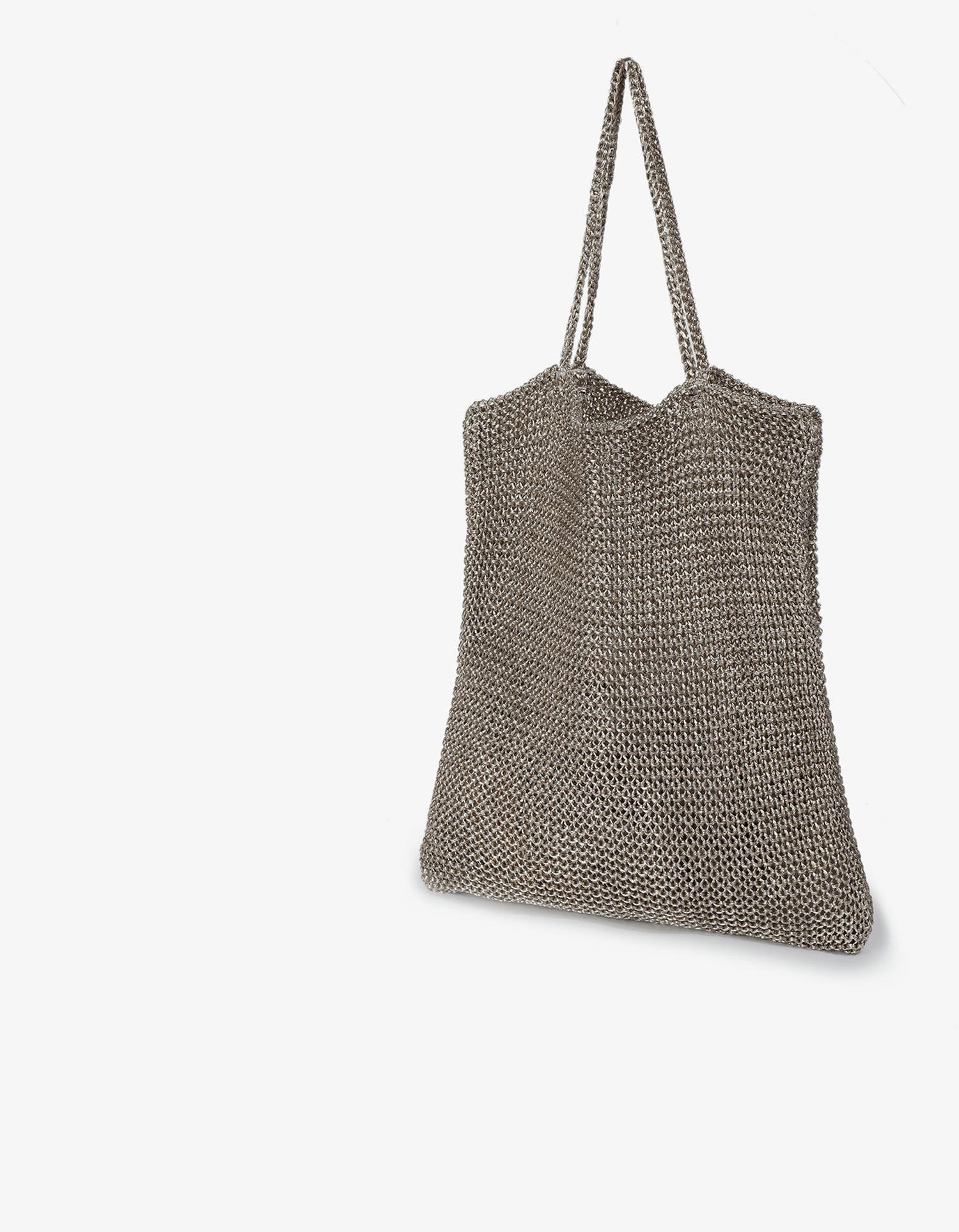 KETUT METALLIC KNIT SHOULDER BAG PLATINUM - REMI/REID