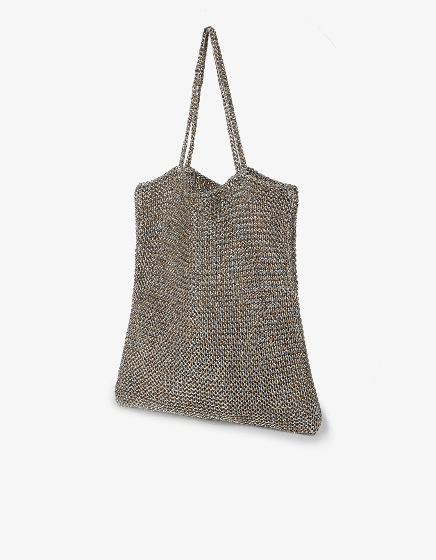 KETUT METALLIC KNIT SHOULDER BAG PLATINUM - REMI/REID
