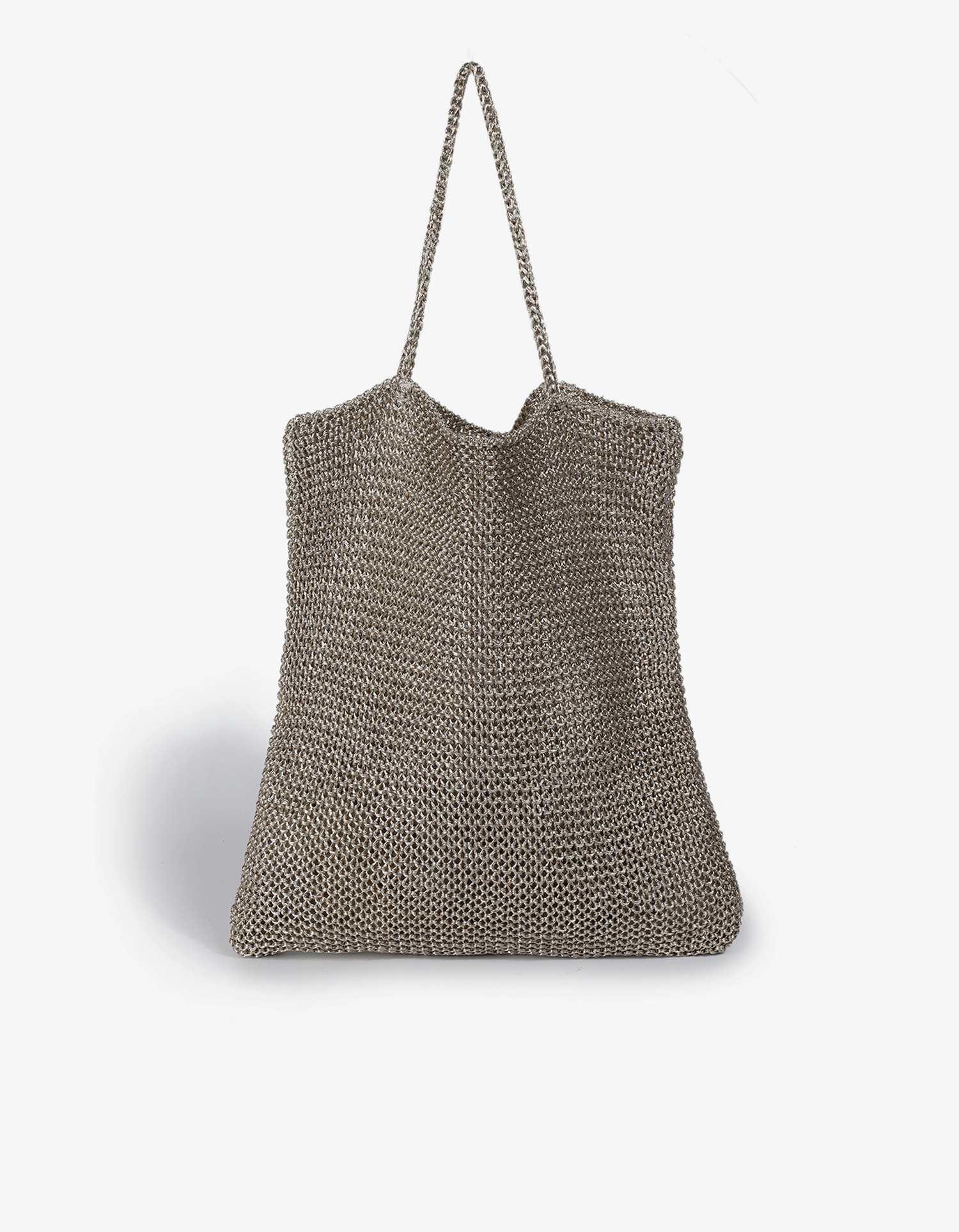 KETUT METALLIC KNIT SHOULDER BAG PLATINUM - REMI/REID