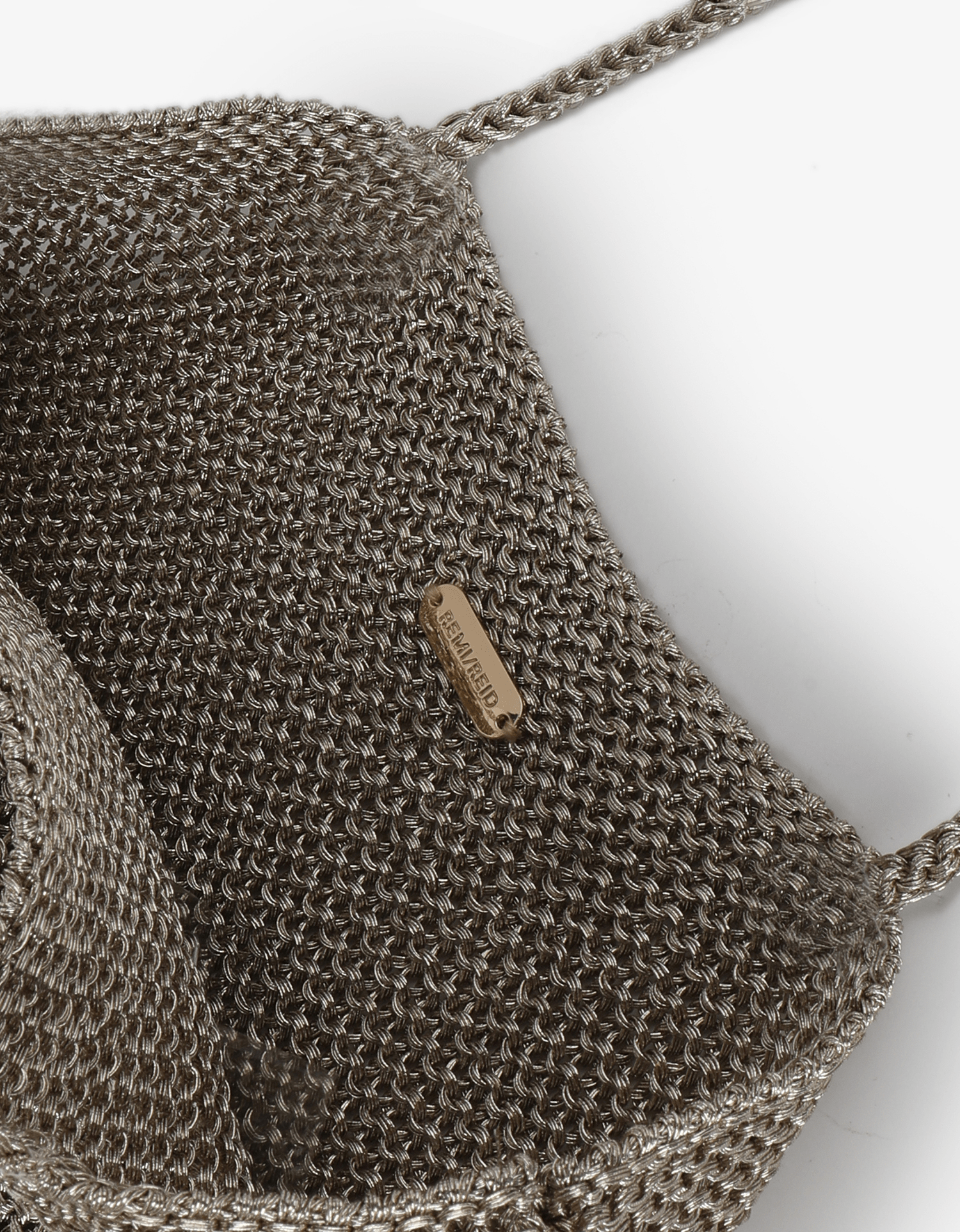 KETUT METALLIC KNIT SHOULDER BAG PLATINUM - REMI/REID