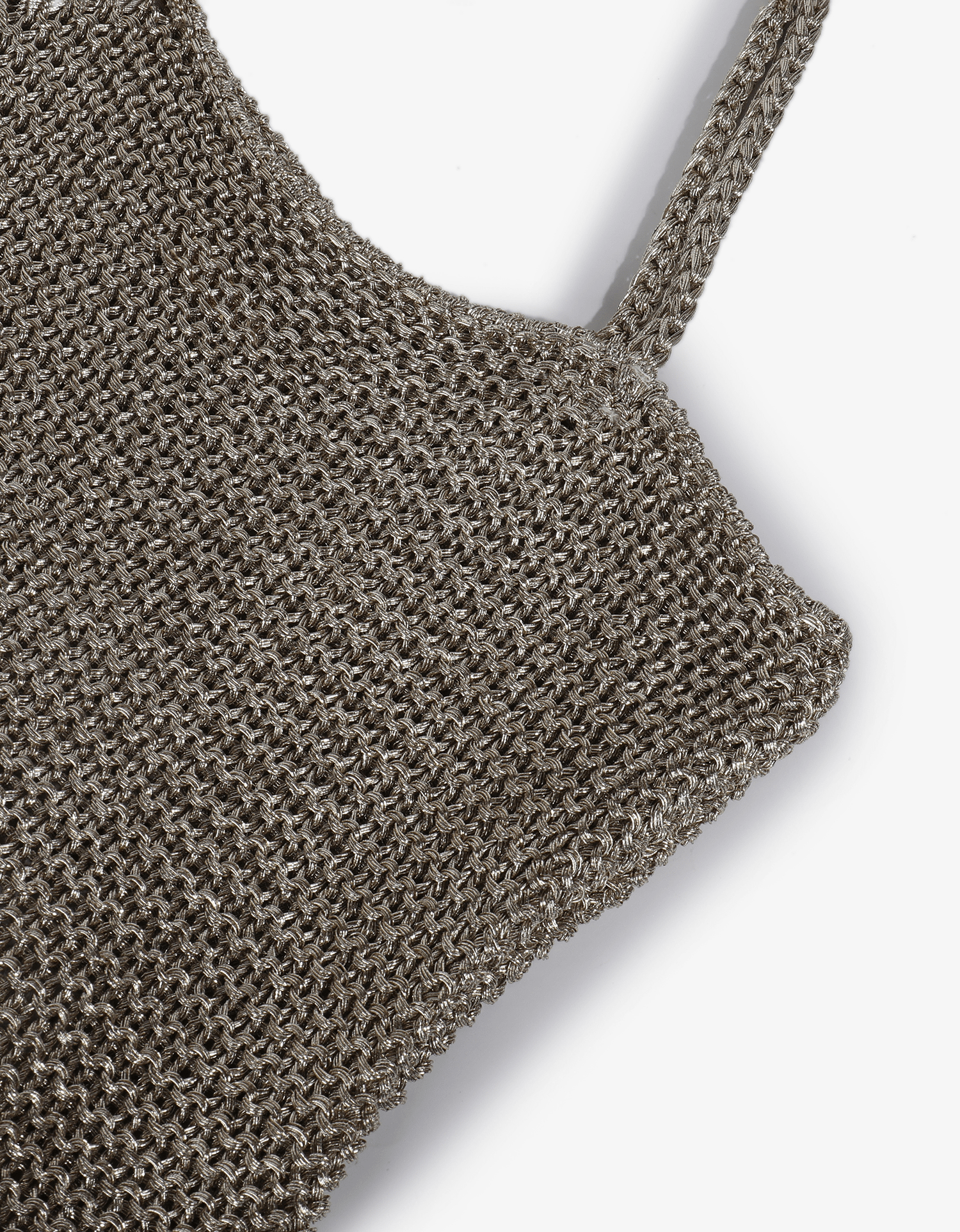 KETUT METALLIC KNIT SHOULDER BAG PLATINUM - REMI/REID
