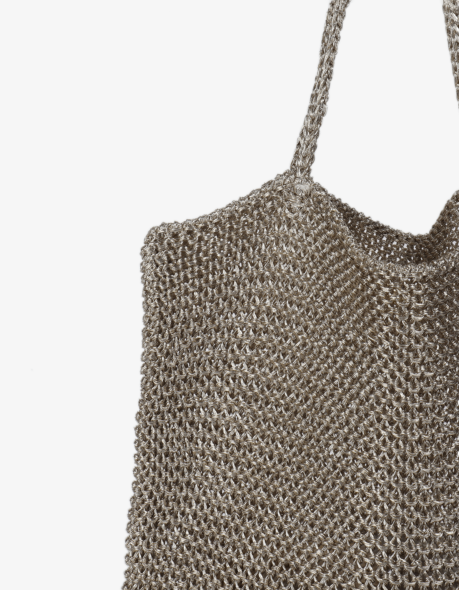 KETUT METALLIC KNIT SHOULDER BAG PLATINUM - REMI/REID