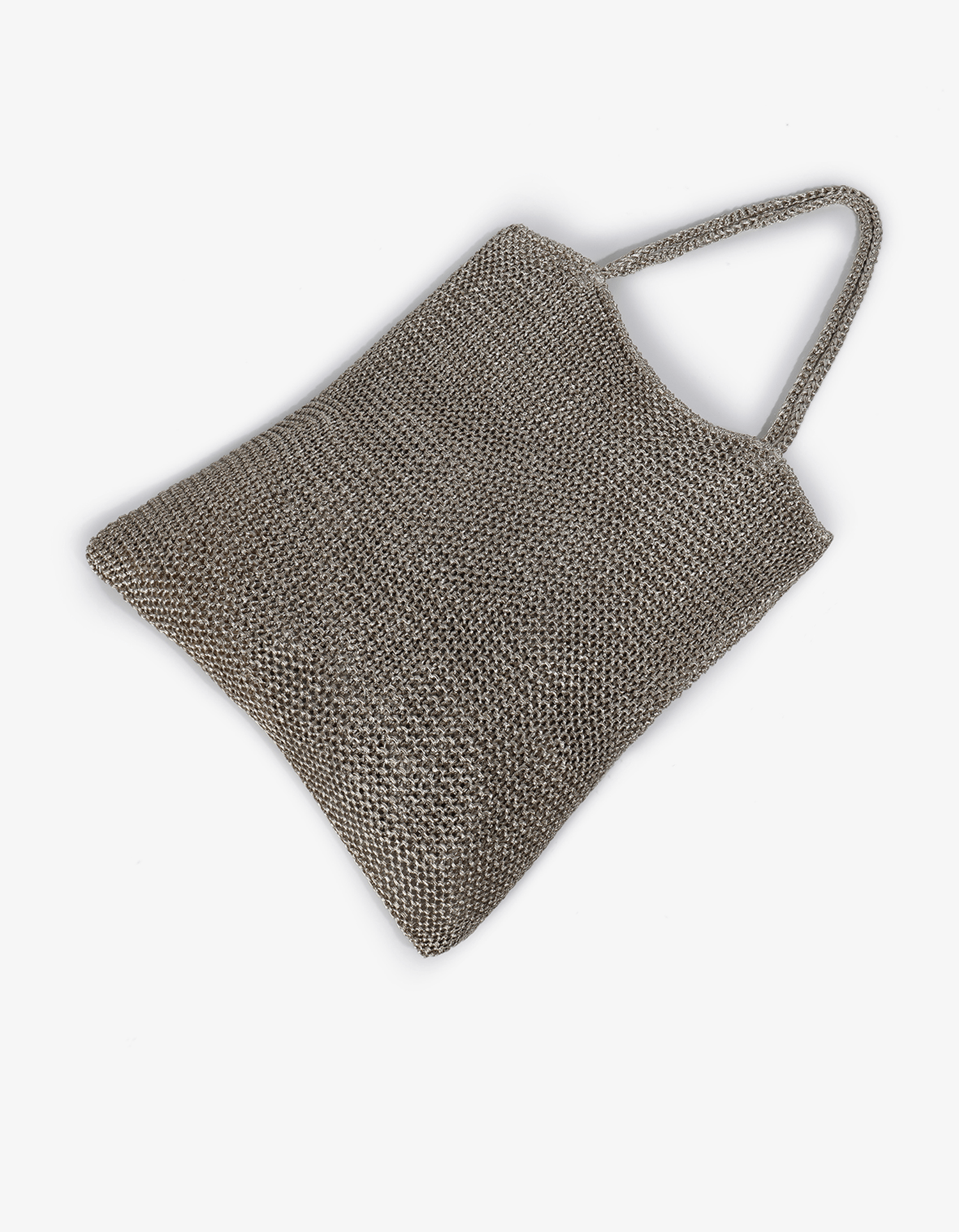 KETUT METALLIC KNIT SHOULDER BAG PLATINUM - REMI/REID