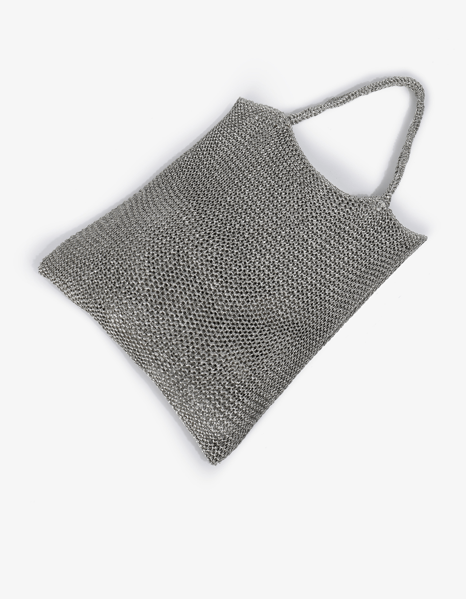 KETUT METALLIC KNIT SHOULDER BAG SILVER VARIATION - REMI/REID
