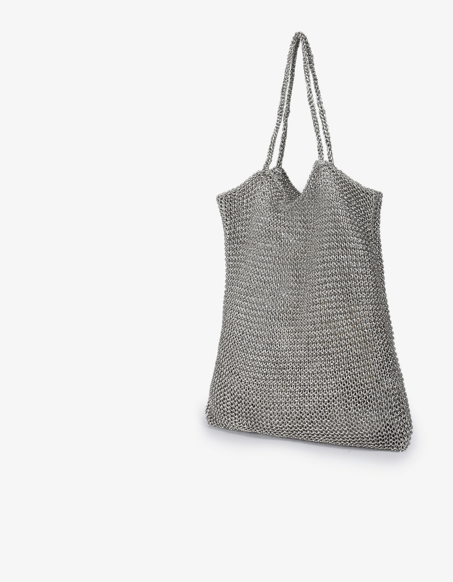 KETUT METALLIC KNIT SHOULDER BAG SILVER VARIATION - REMI/REID