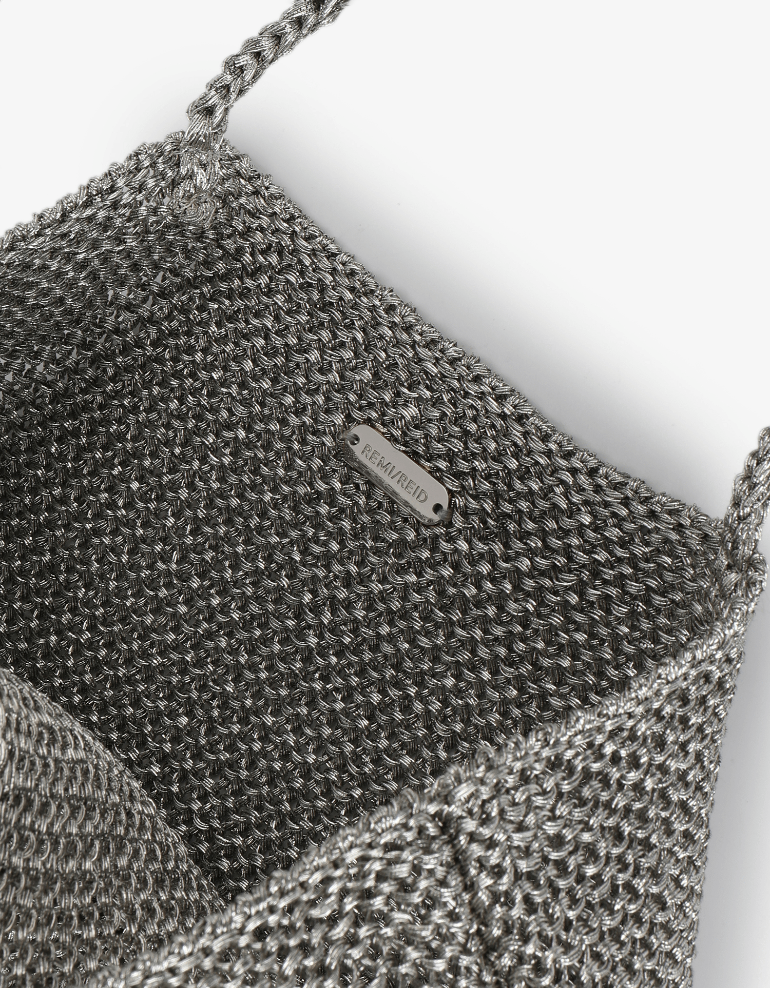 KETUT METALLIC KNIT SHOULDER BAG SILVER VARIATION - REMI/REID