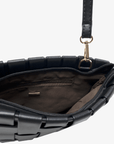 LINDY CLUTCH WOVEN LARGE BLACK - REMI/REID