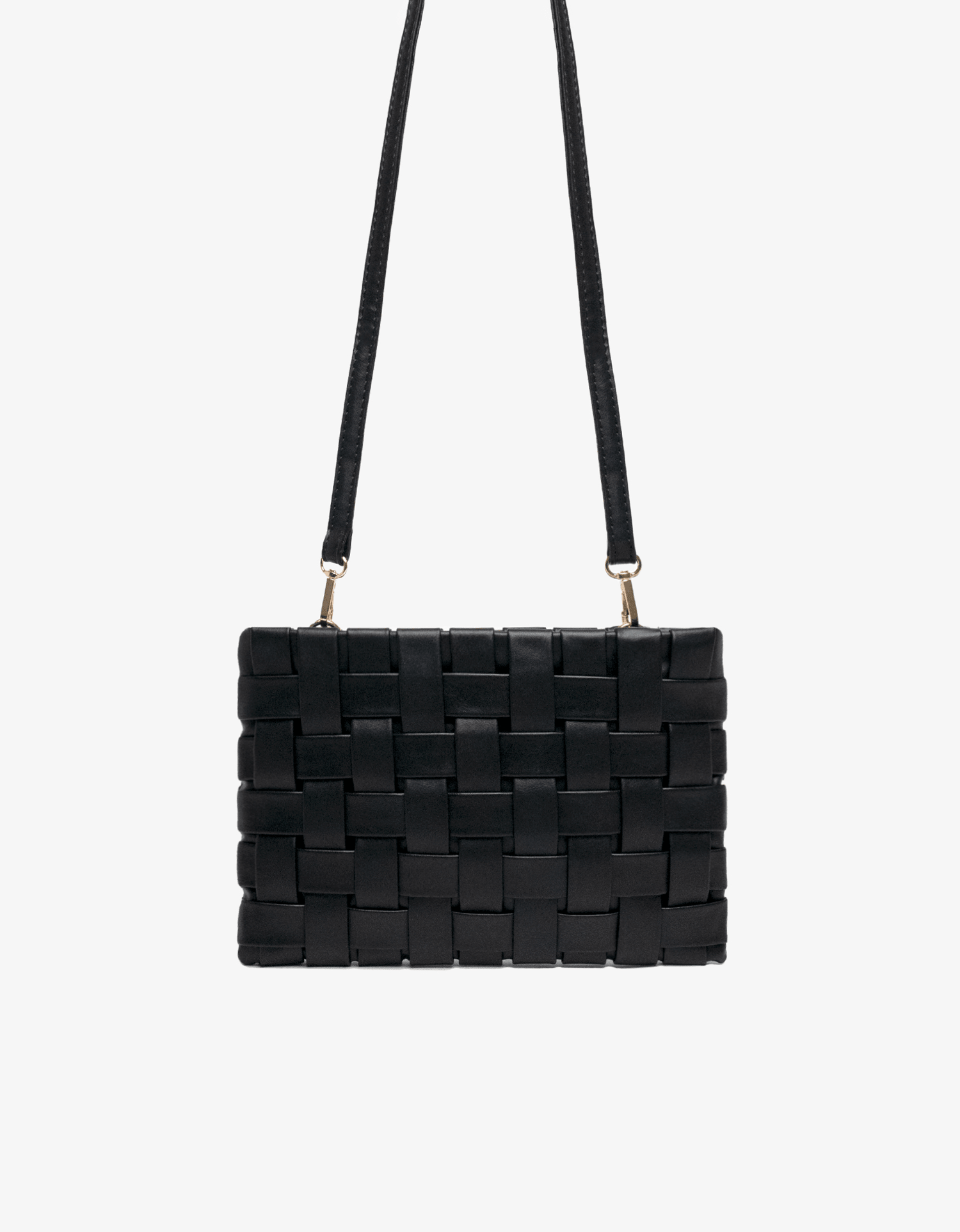 LINDY CLUTCH WOVEN LARGE BLACK - REMI/REID