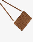 LINDY CLUTCH WOVEN LARGE FAUX SUEDE CAMEL - REMI/REID
