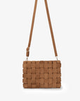 LINDY CLUTCH WOVEN LARGE FAUX SUEDE CAMEL - REMI/REID
