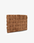 LINDY CLUTCH WOVEN LARGE FAUX SUEDE CAMEL - REMI/REID